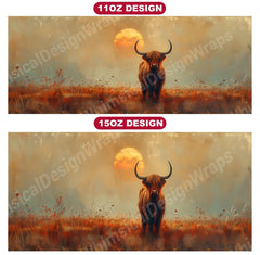 Highland Cow 4 Mug Wrap - CraftNest