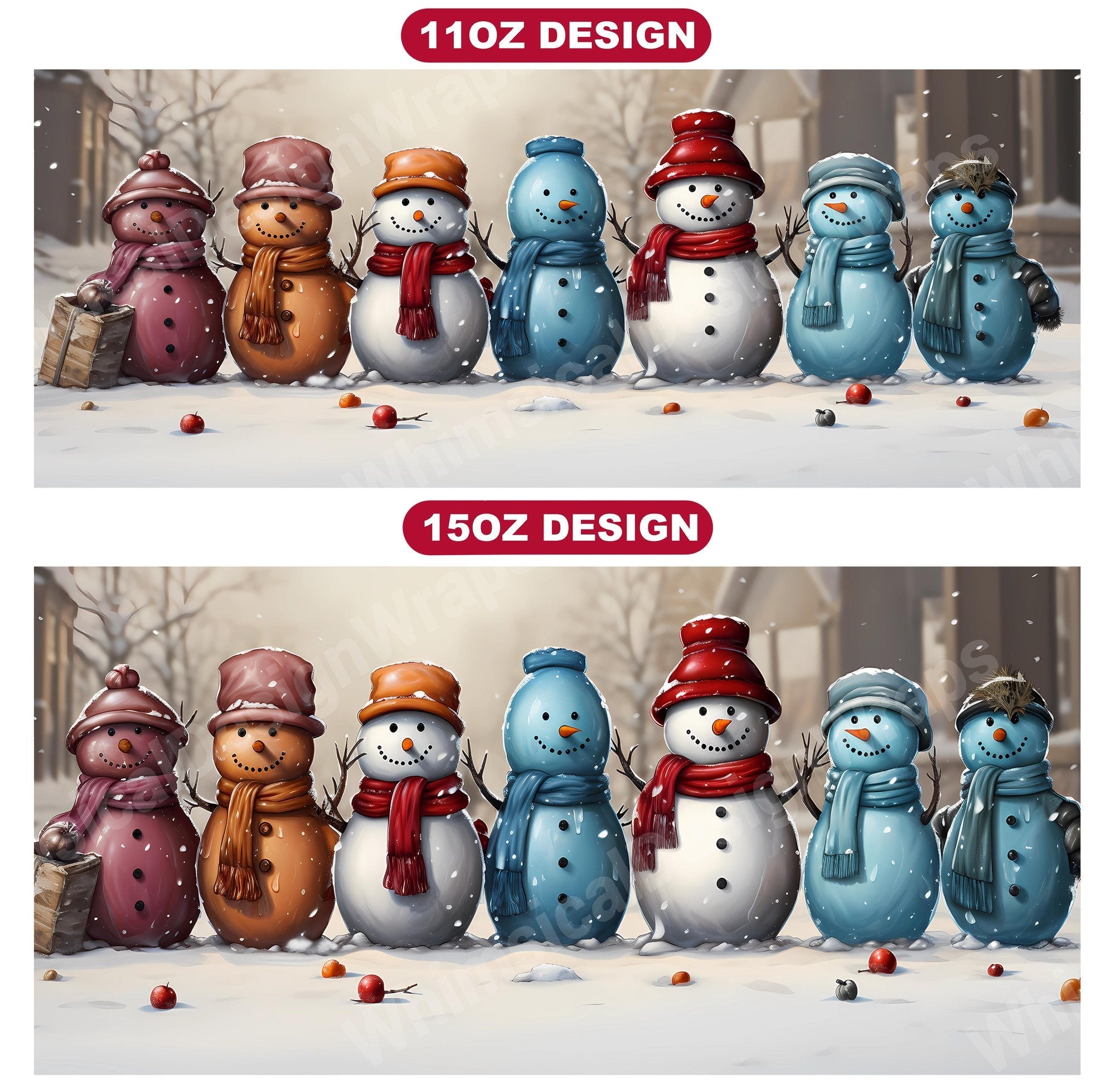 Christmas Snowmen Mug Wrap