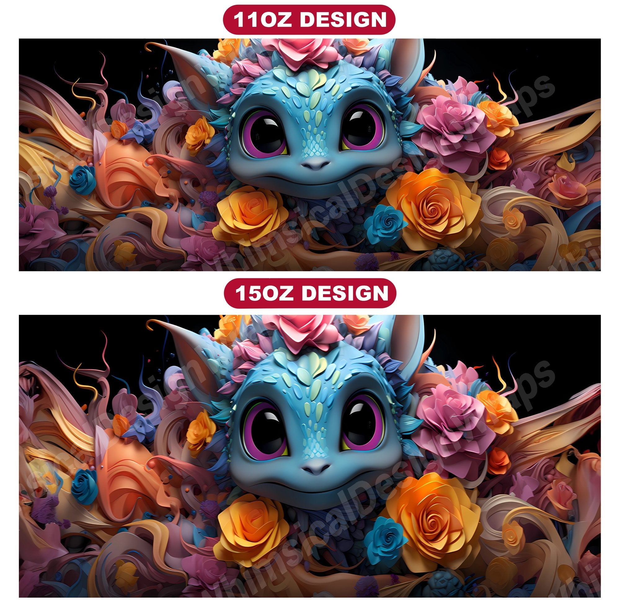 Kawaii Dragons 6 Mug Wrap