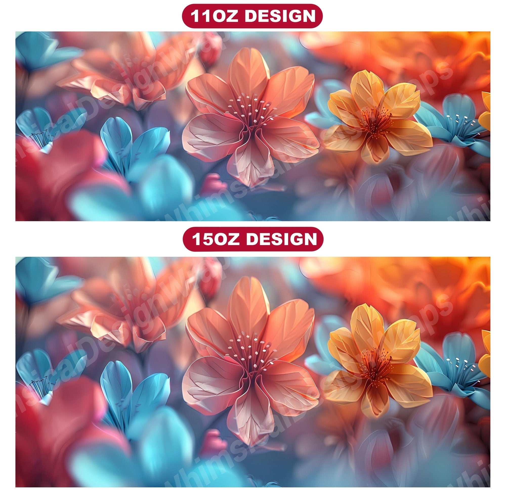 Flower Origami 5 Mug Wrap