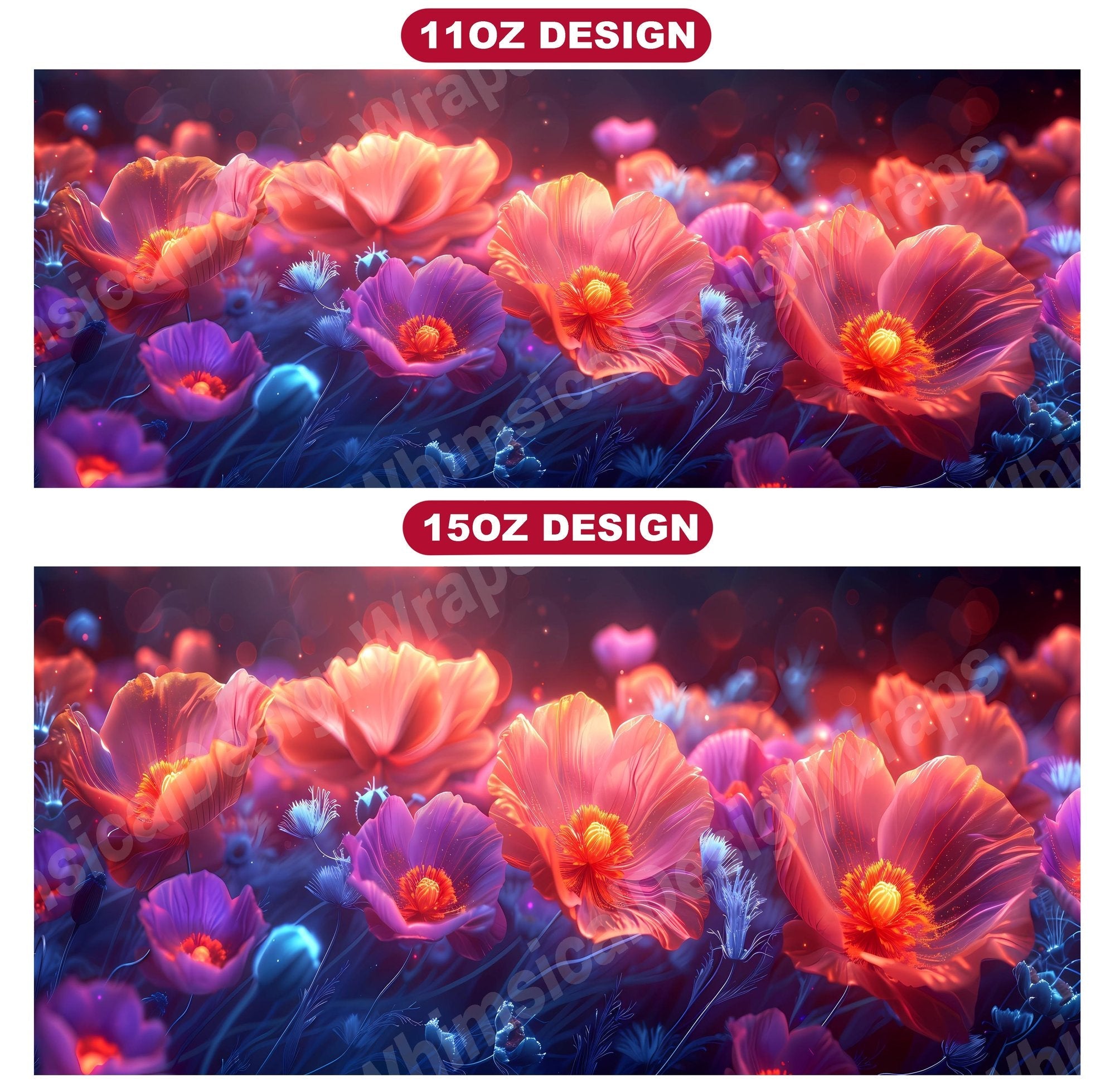 Flower Poppies 3 Mug Wrap