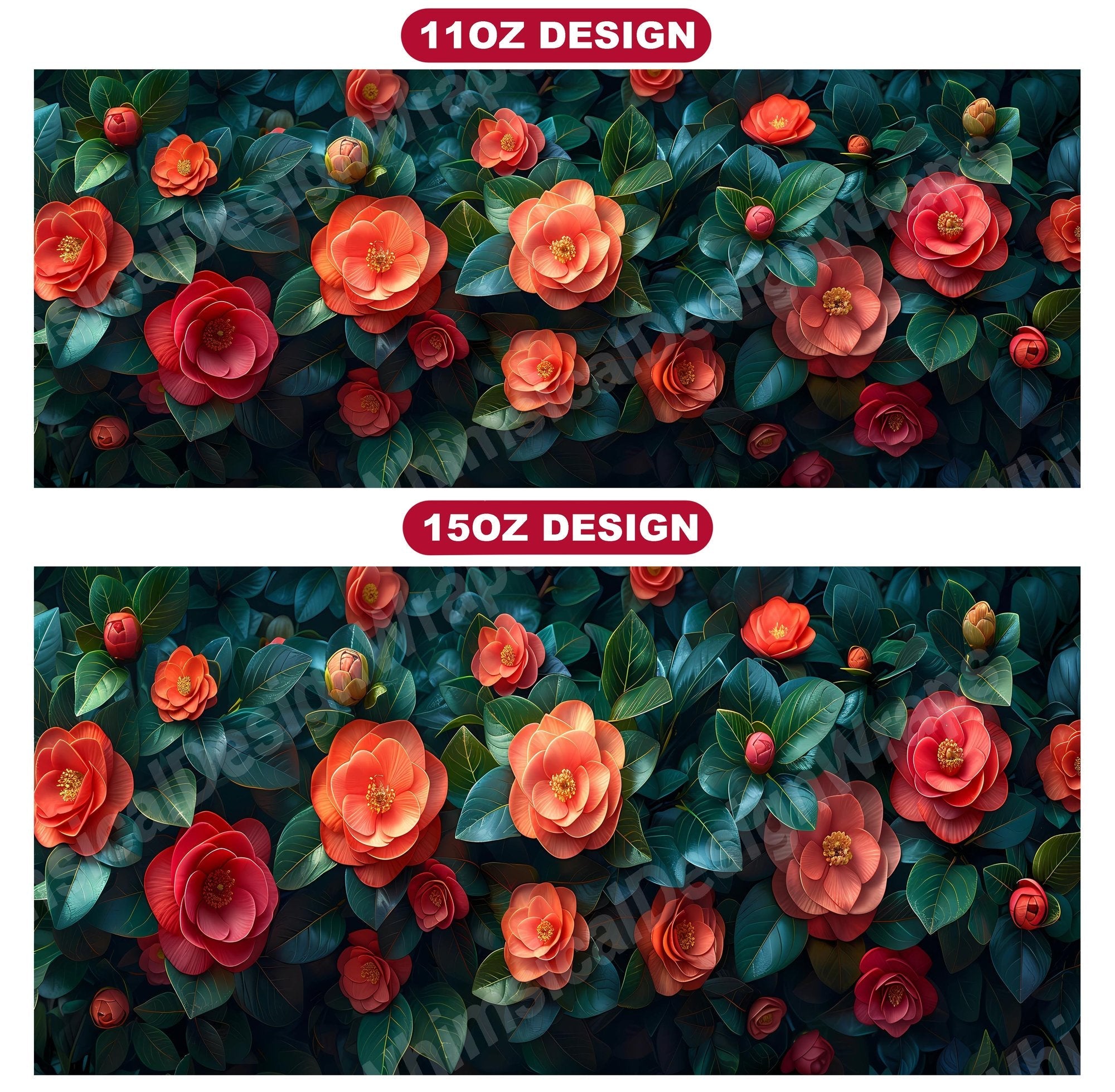 Flower Camellias 5 Mug Wrap