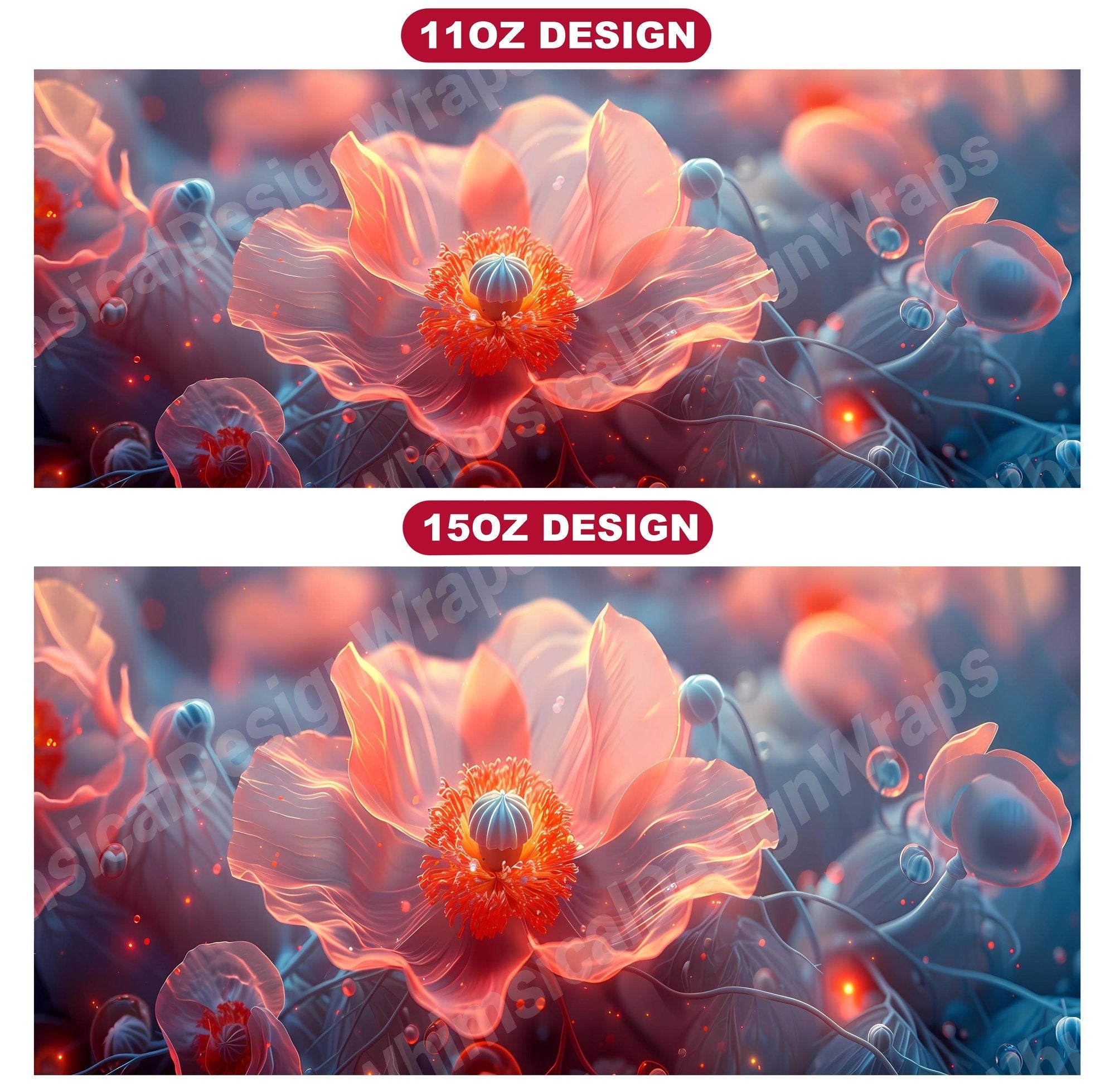 Flower Poppies 5 Mug Wrap