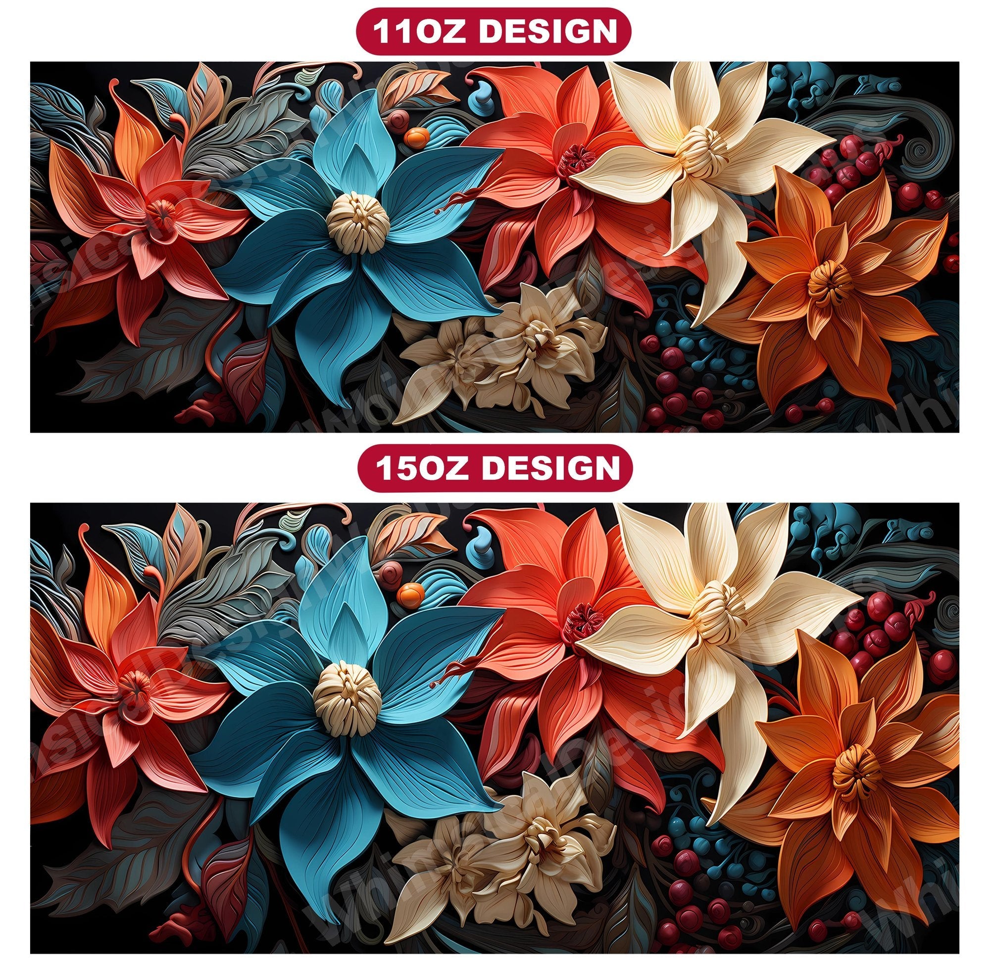 Christmas Poinsettias Mug Wrap