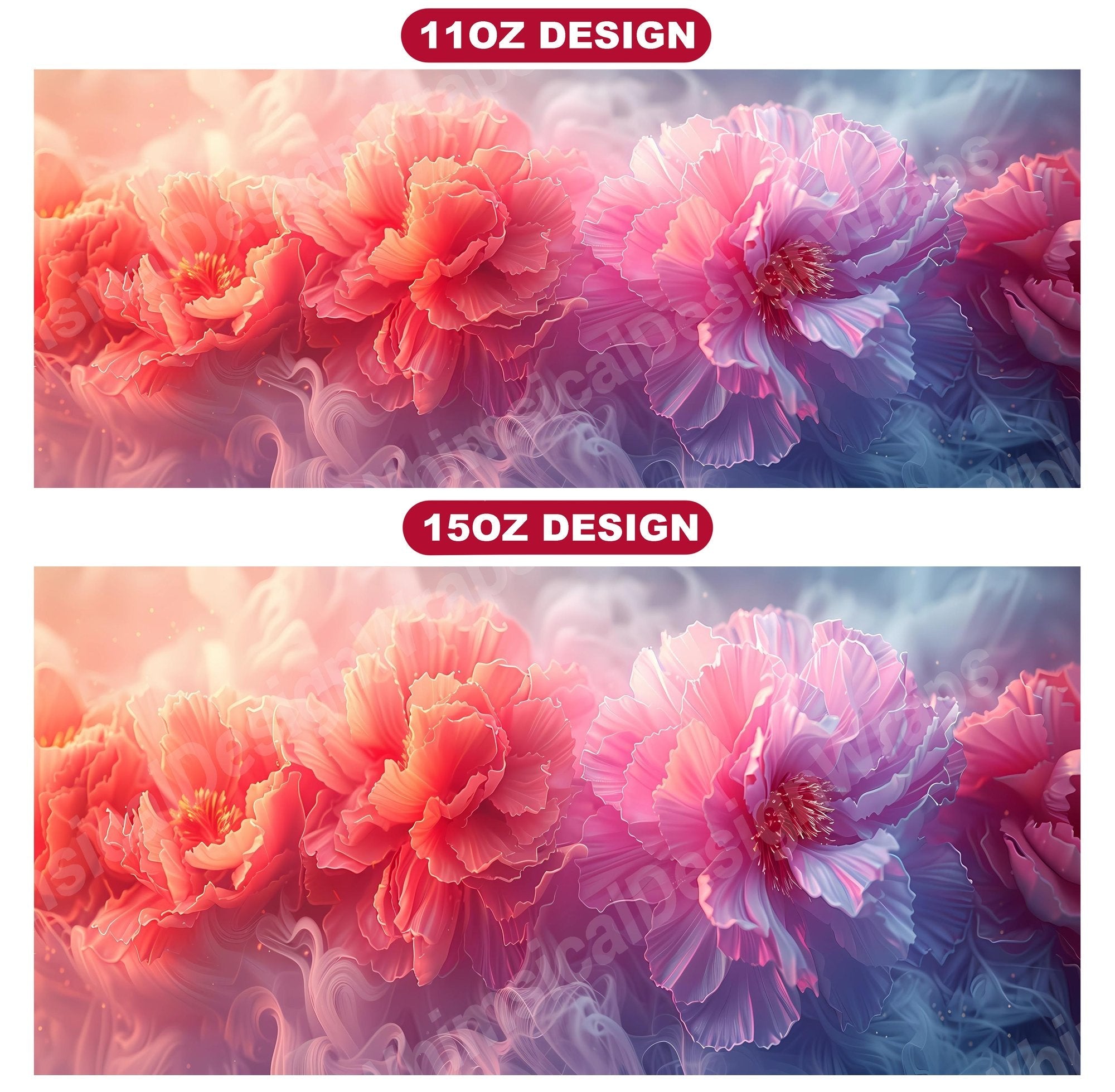 Flower Peonies 4 Mug Wrap