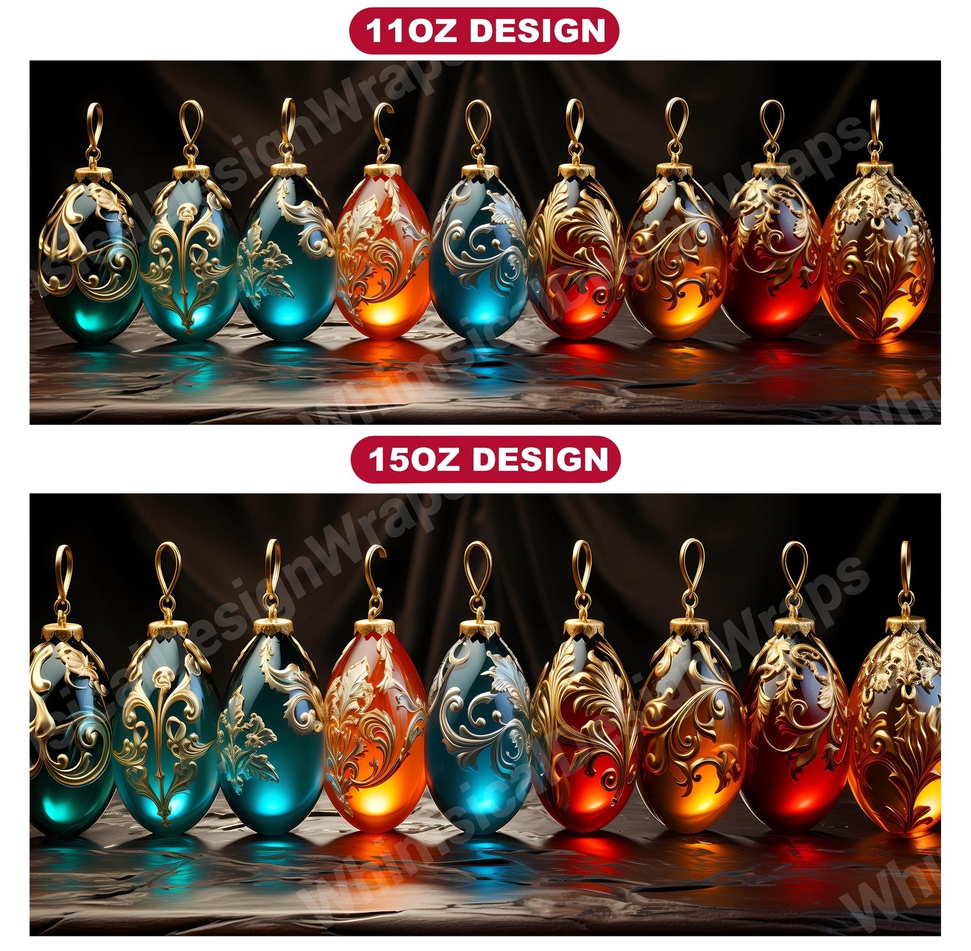 Holiday Ornaments Mug Wrap