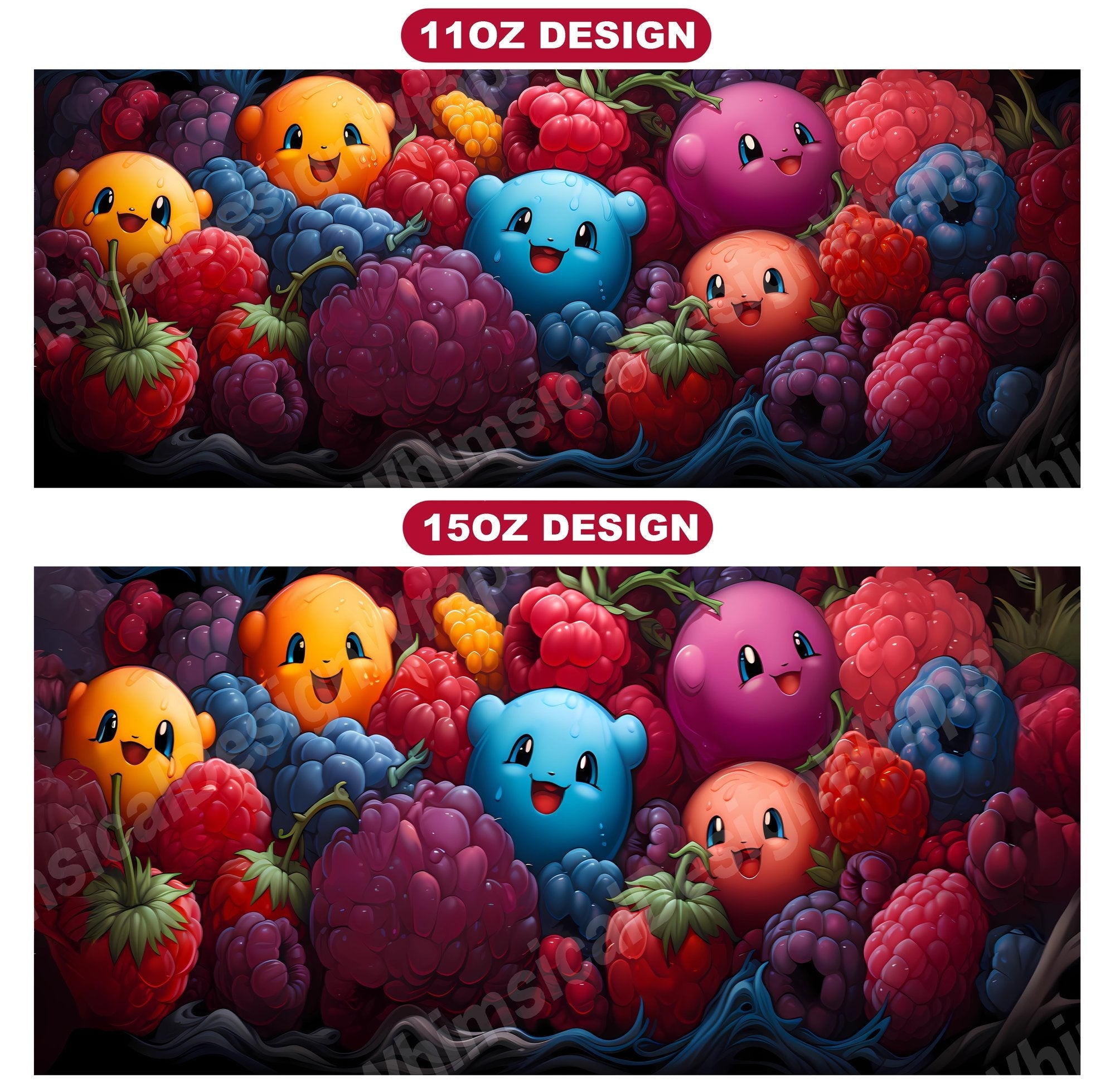 Kawaii Fruits 4 Mug Wrap