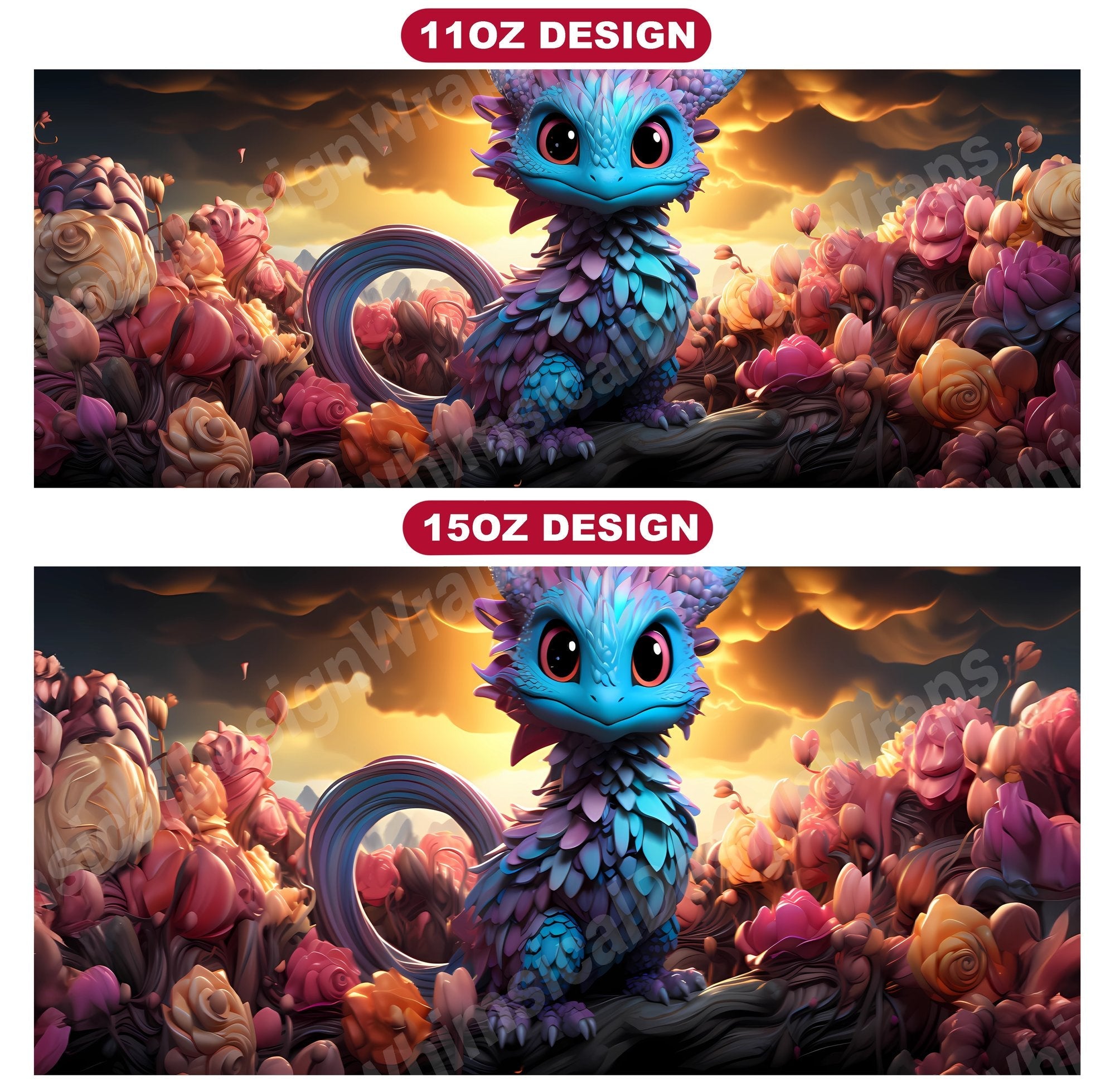 Kawaii Dragons 5 Mug Wrap