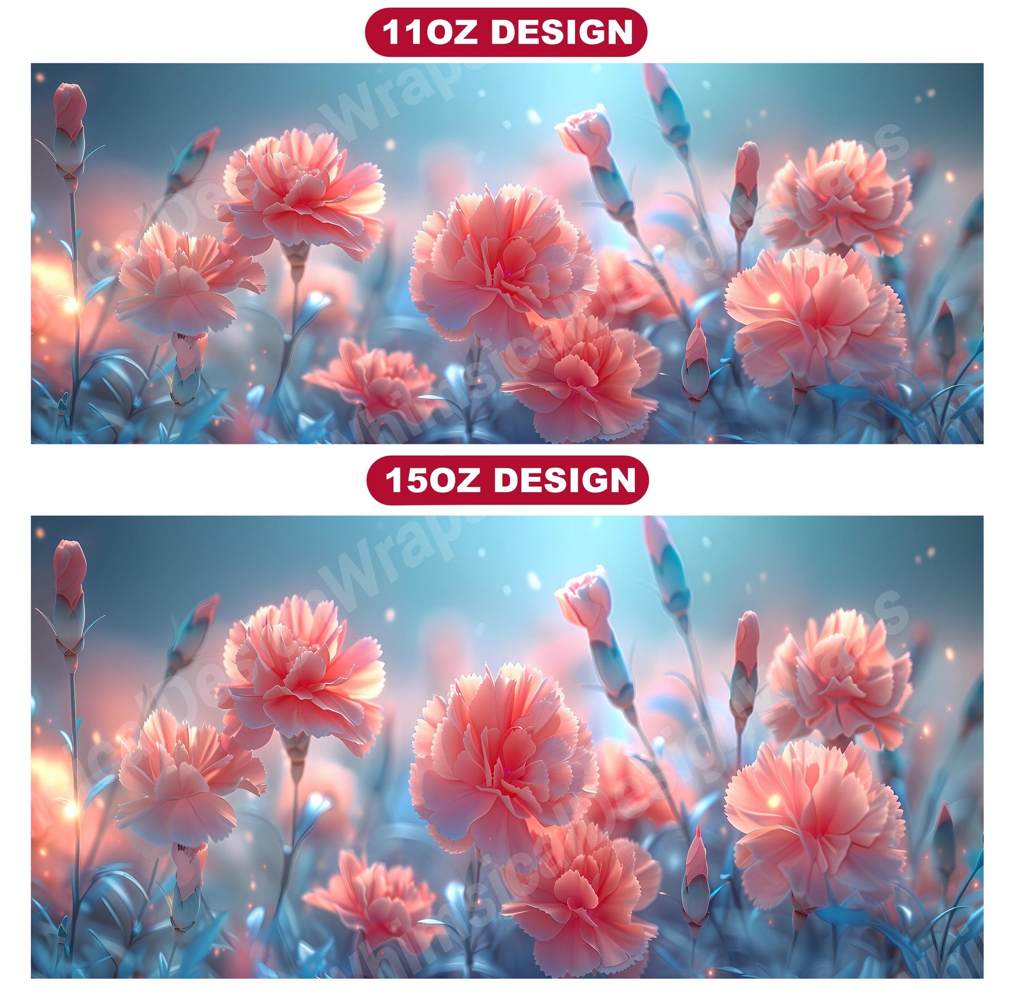 Flower Carnations 8 Mug Wrap