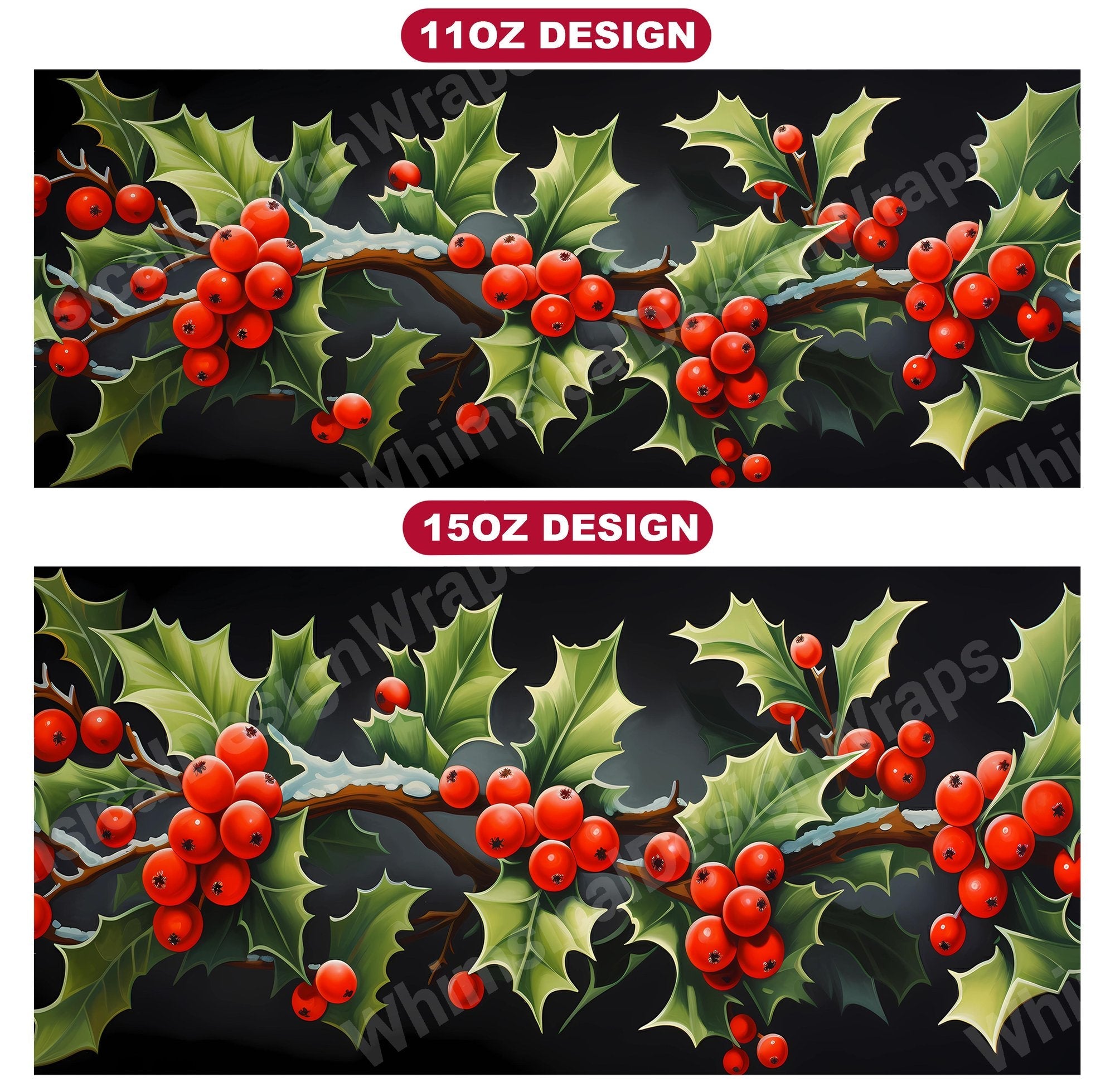 Holly Berries Mug Wrap