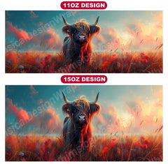 Highland Cow 4 Mug Wrap - CraftNest