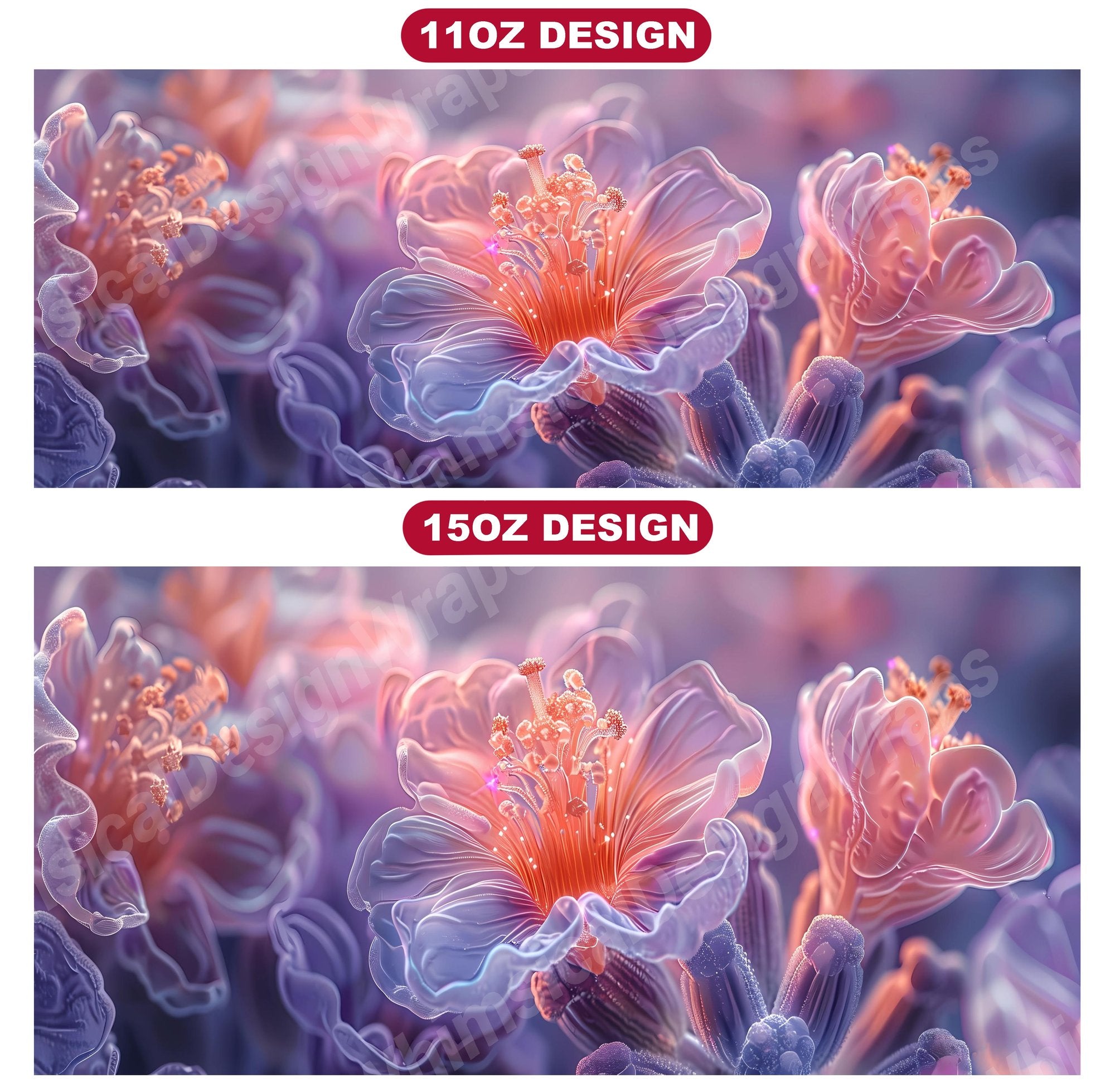 Flower Lavender 3 Mug Wrap