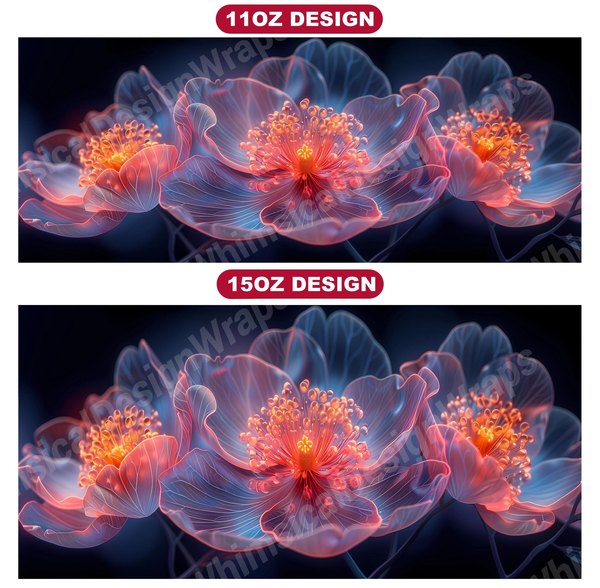 Flower Neon 6 Mug Wrap