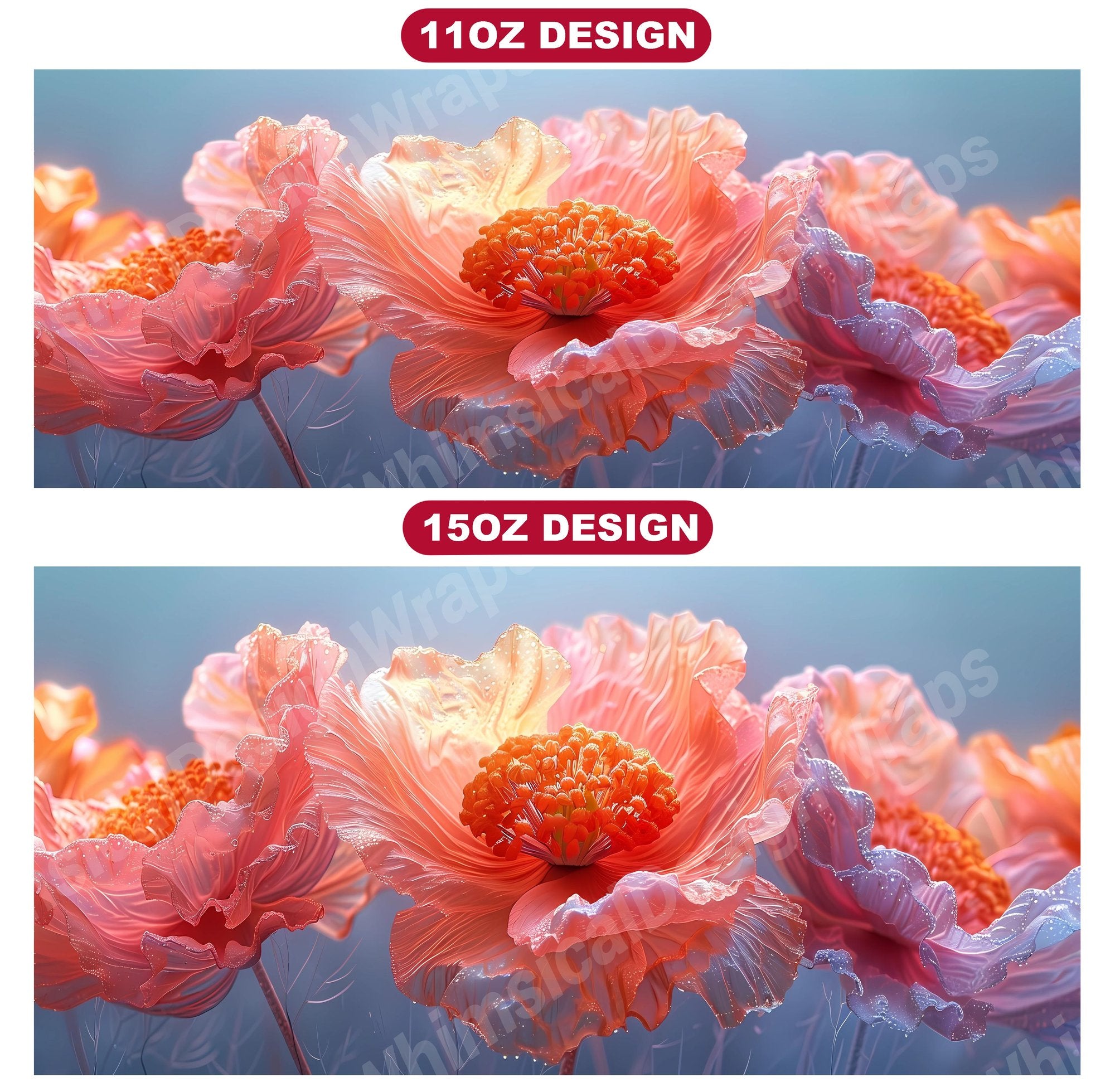 Flower Poppies 4 Mug Wrap