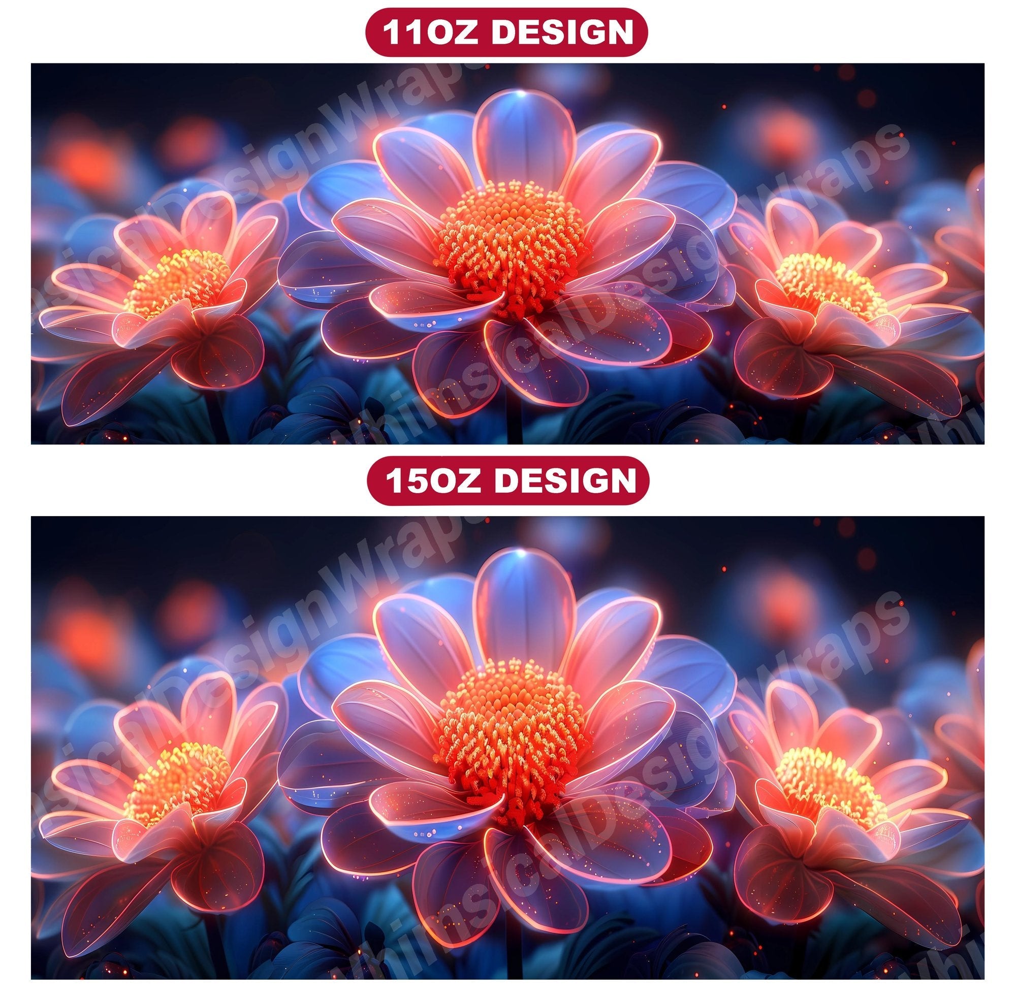 Flower Neon 2 Mug Wrap