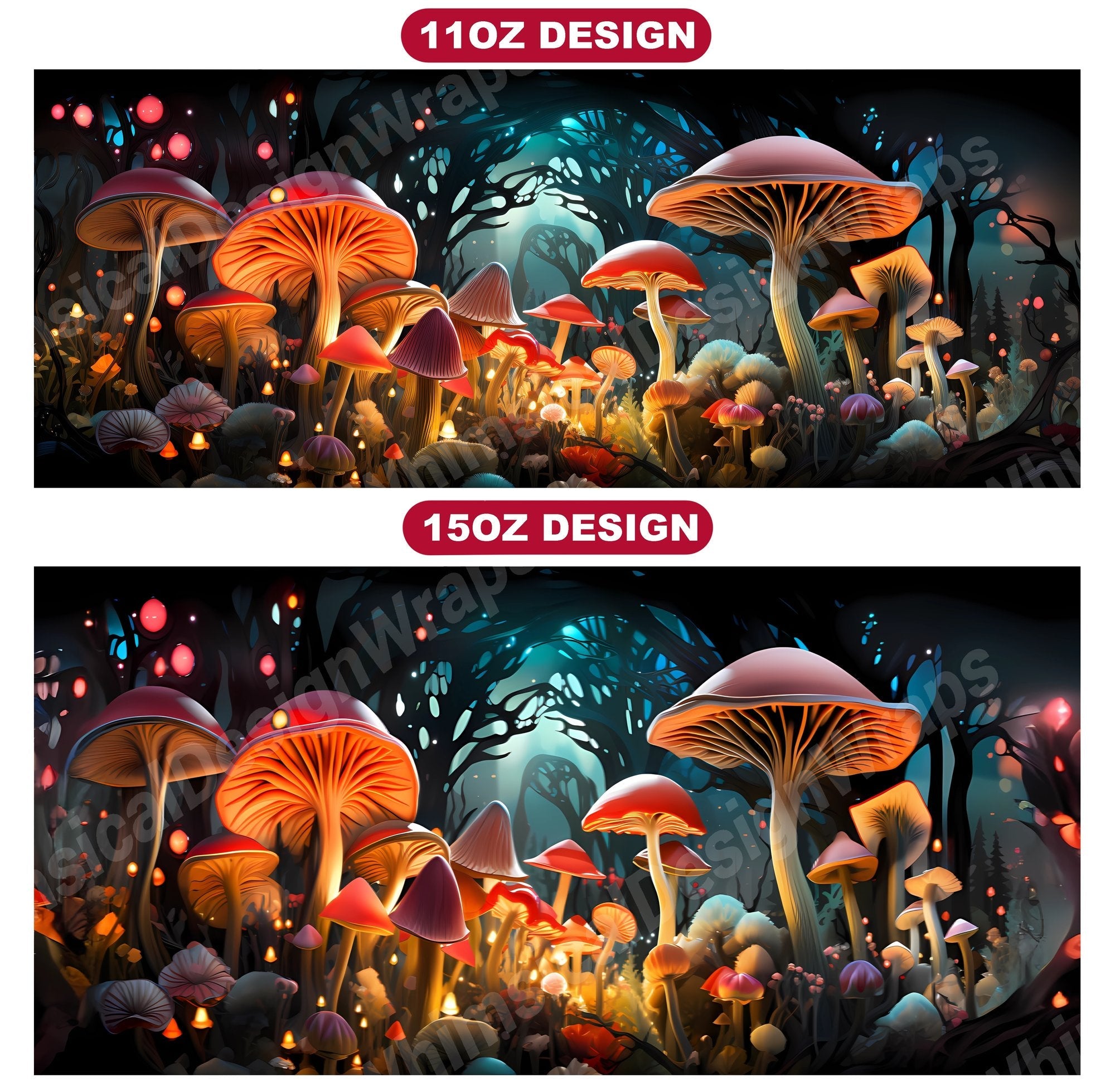 Kawaii Mushrooms 2 Mug Wrap
