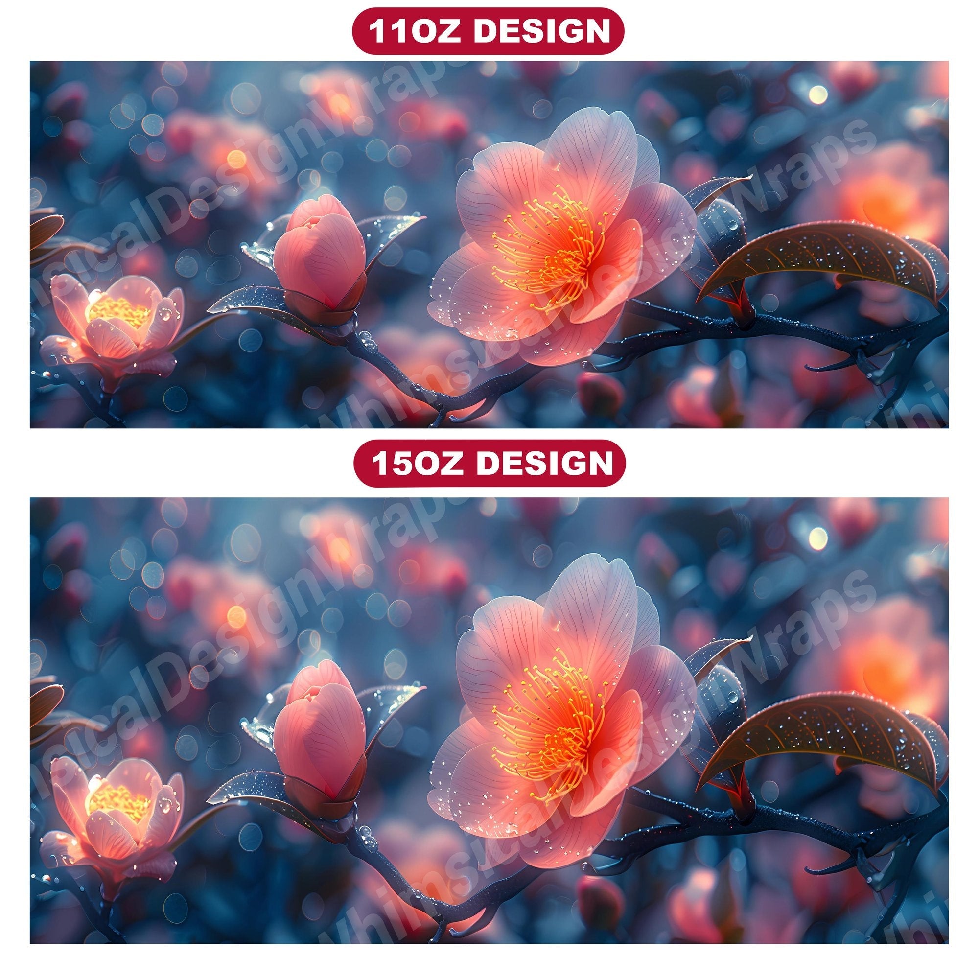 Flower Camellias 4 Mug Wrap