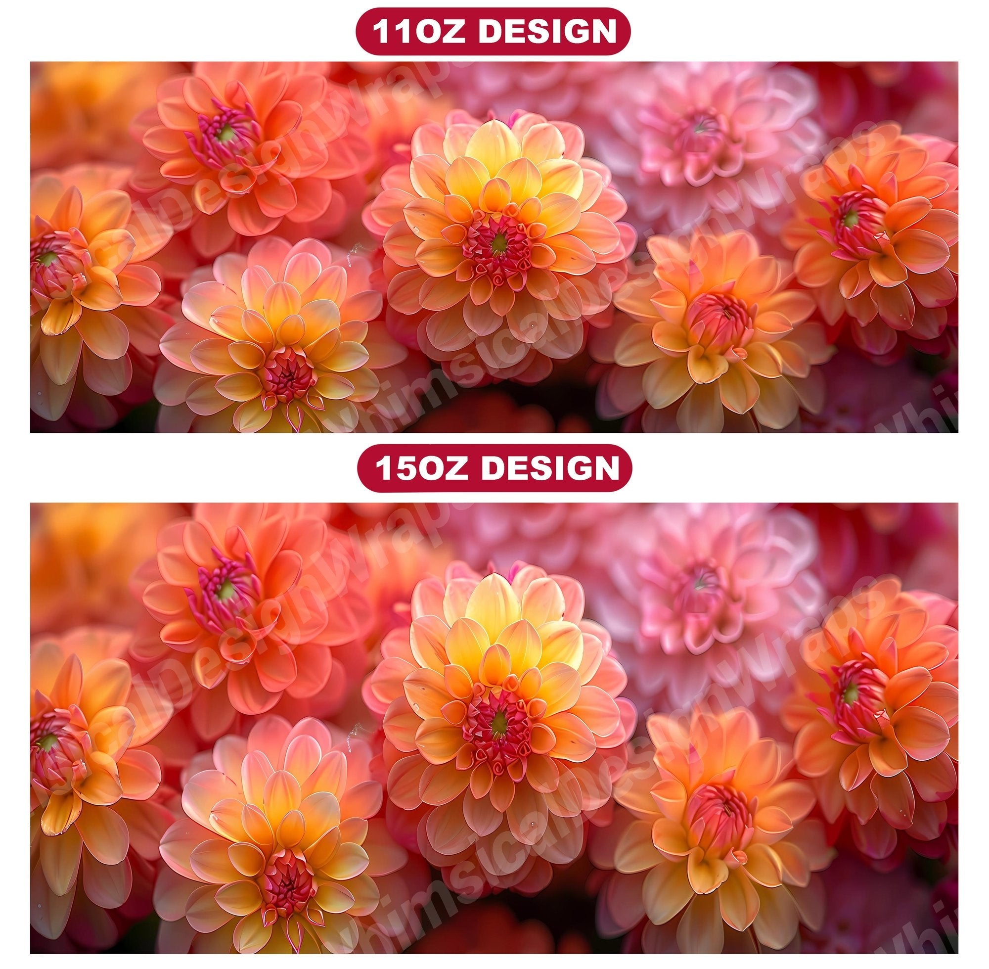 Flower Dahlias 3 Mug Wrap