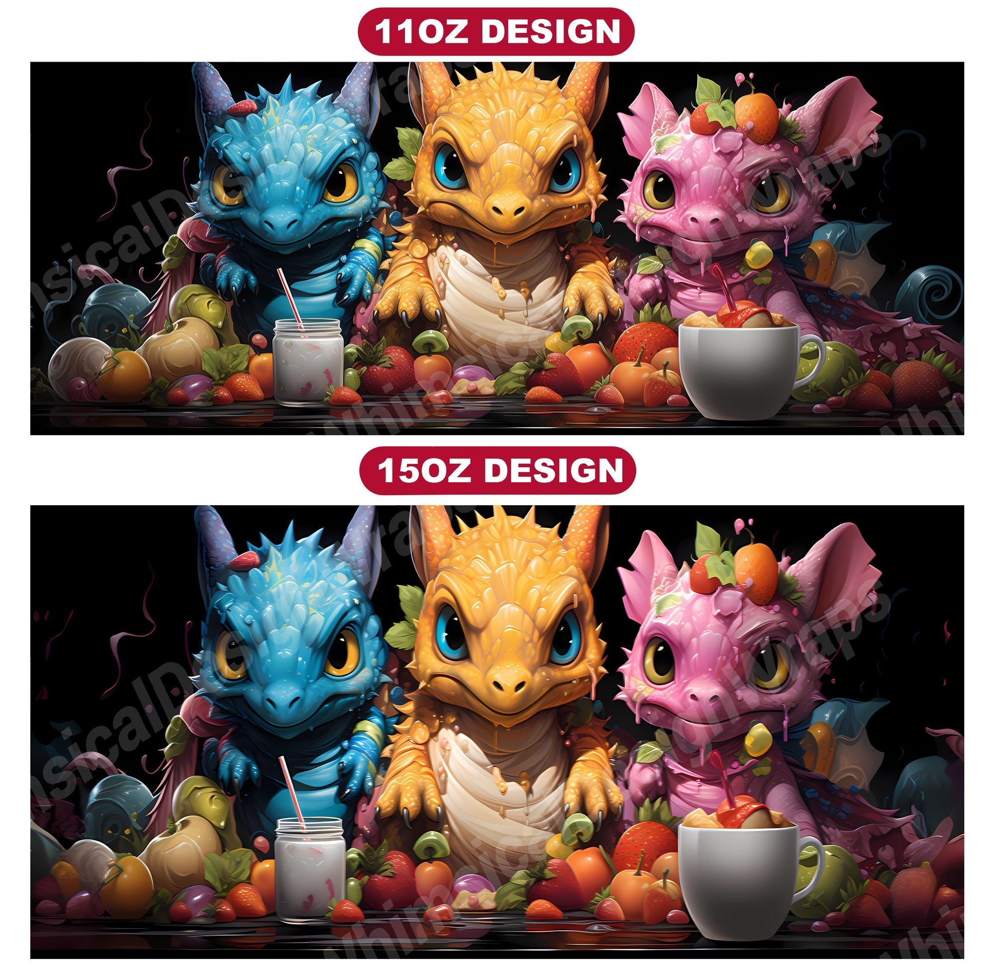 Kawaii Dragons 2 Mug Wrap