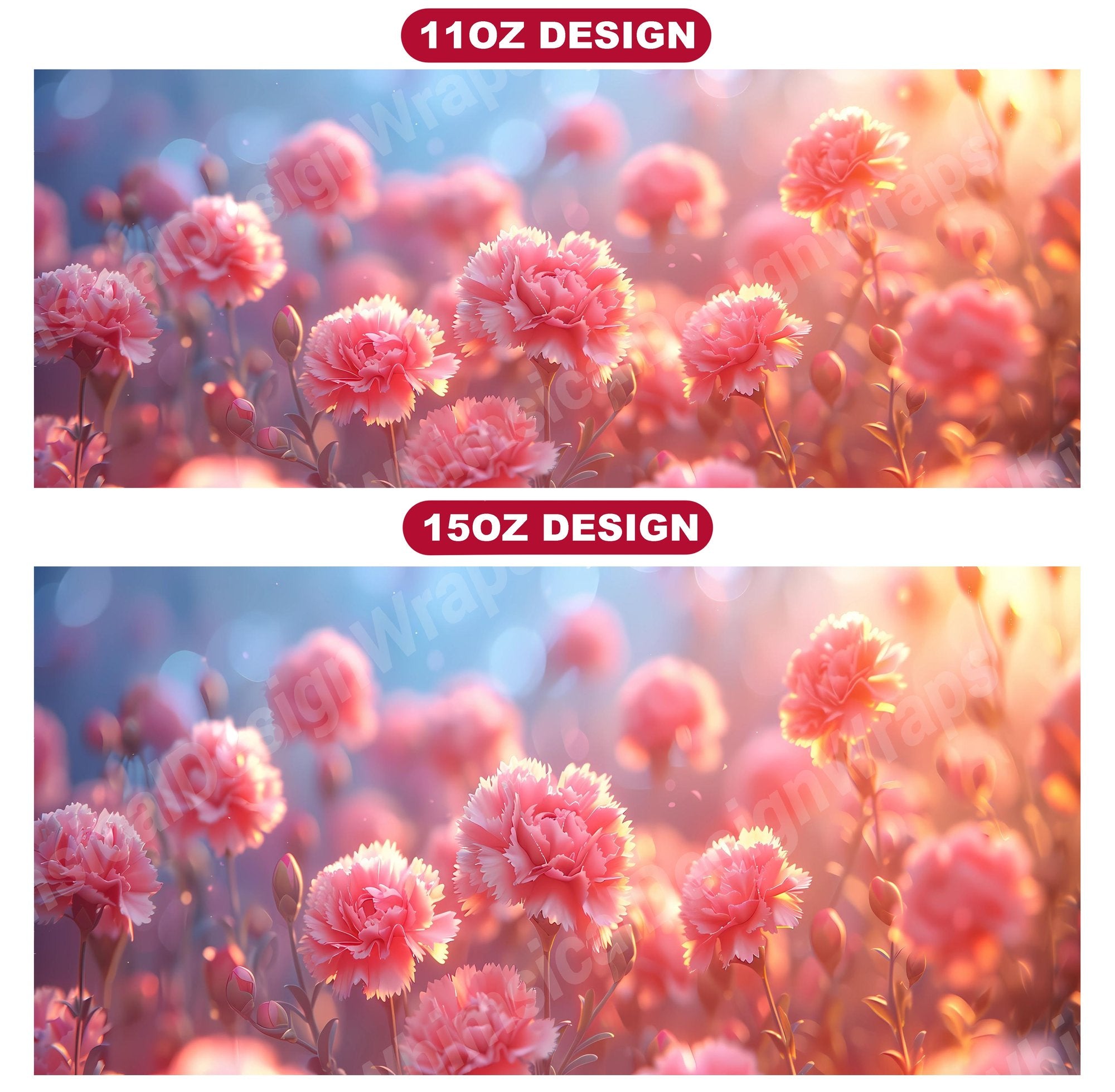Flower Carnations 6 Mug Wrap