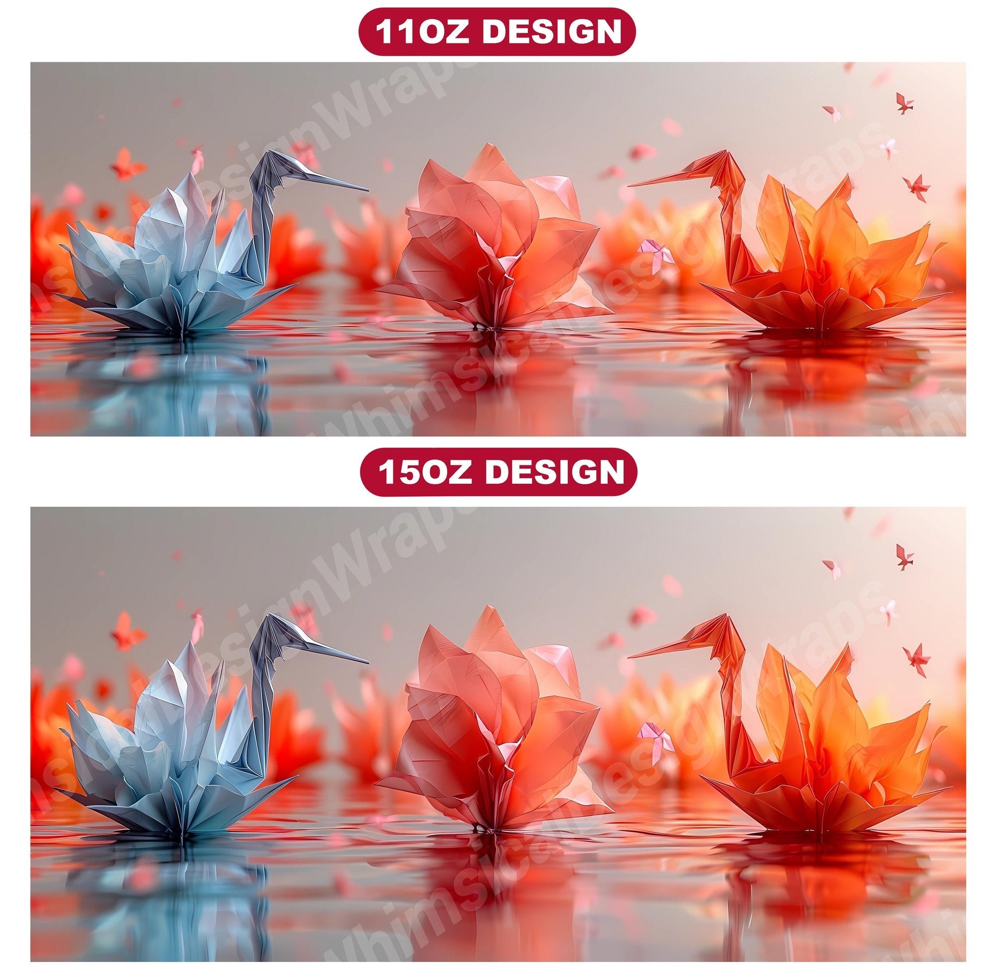 Flower Origami 3 Mug Wrap