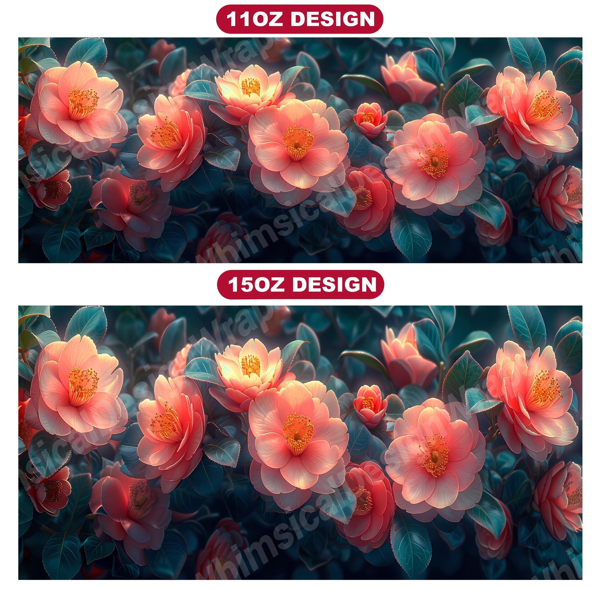 Flower Camellias 8 Mug Wrap