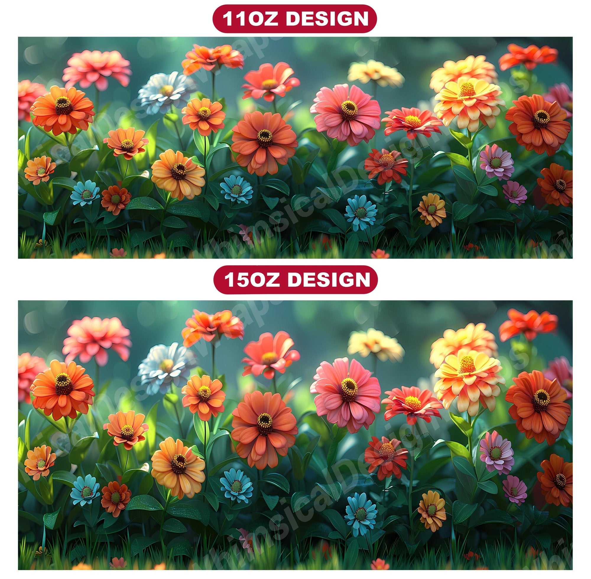 Flower Zinnias 4 Mug Wrap