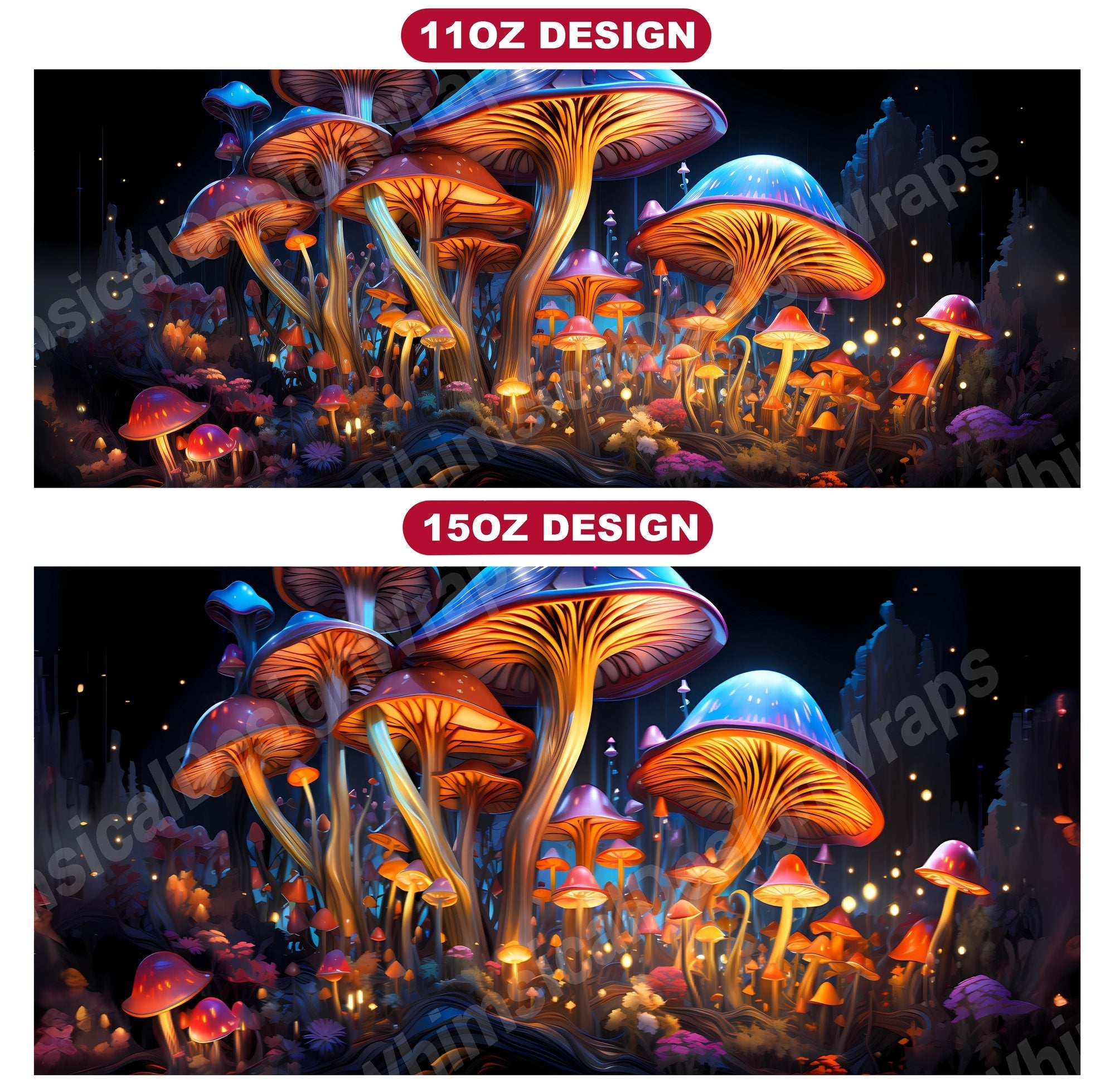 Kawaii Mushrooms 1 Mug Wrap