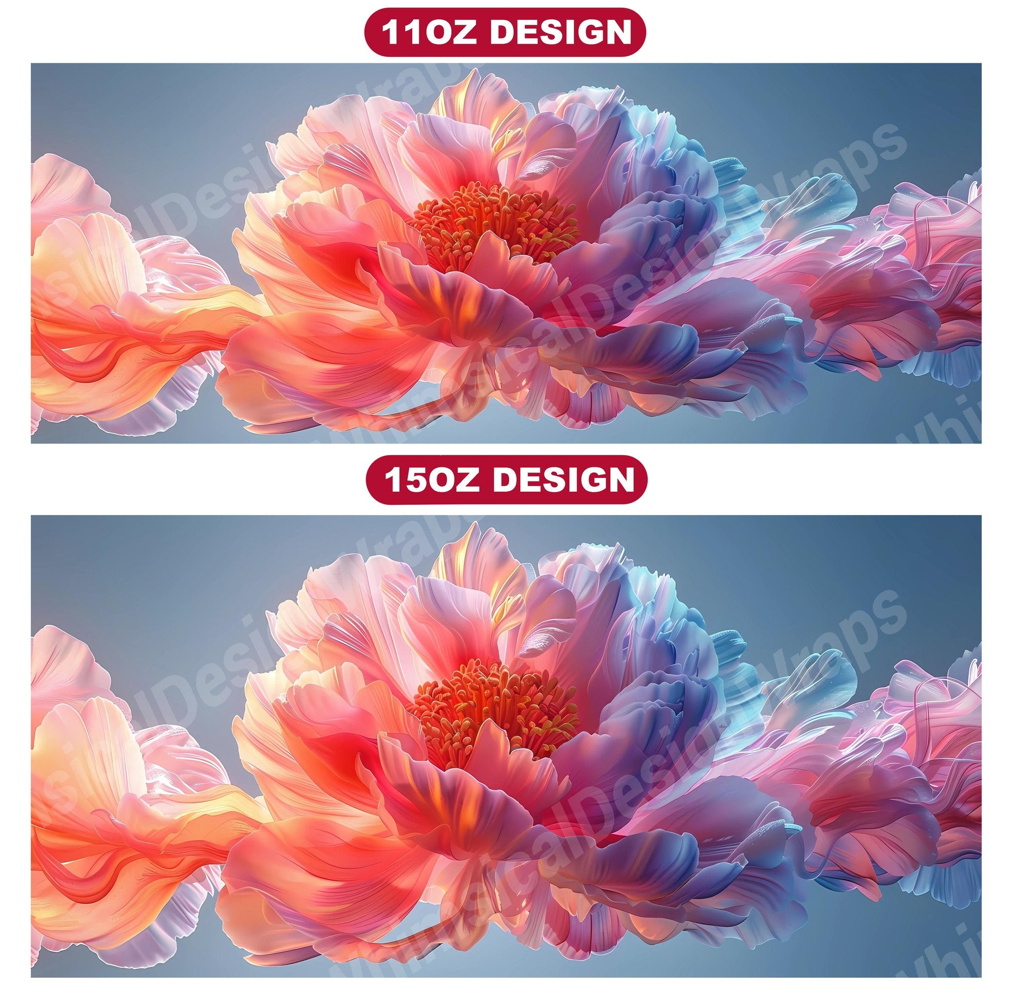 Flower Peonies 3 Mug Wrap