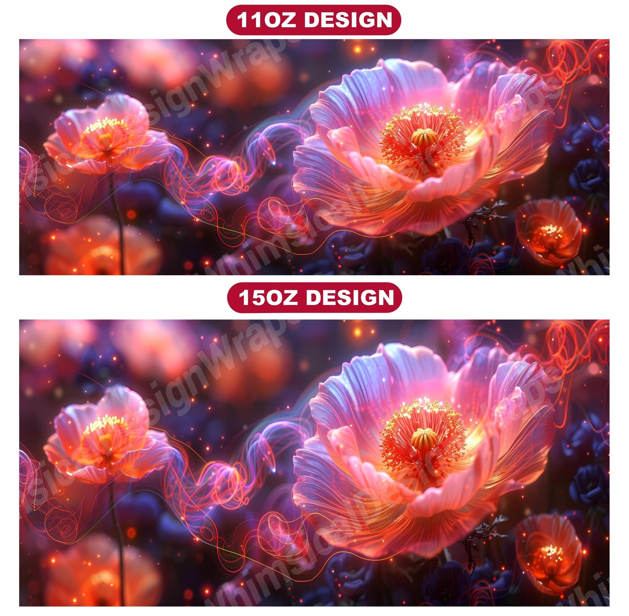 Flower Poppies 8 Mug Wrap