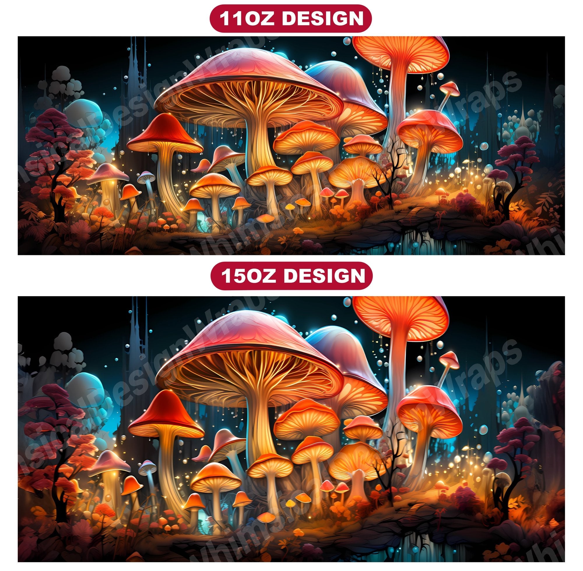 Kawaii Mushrooms 3 Mug Wrap