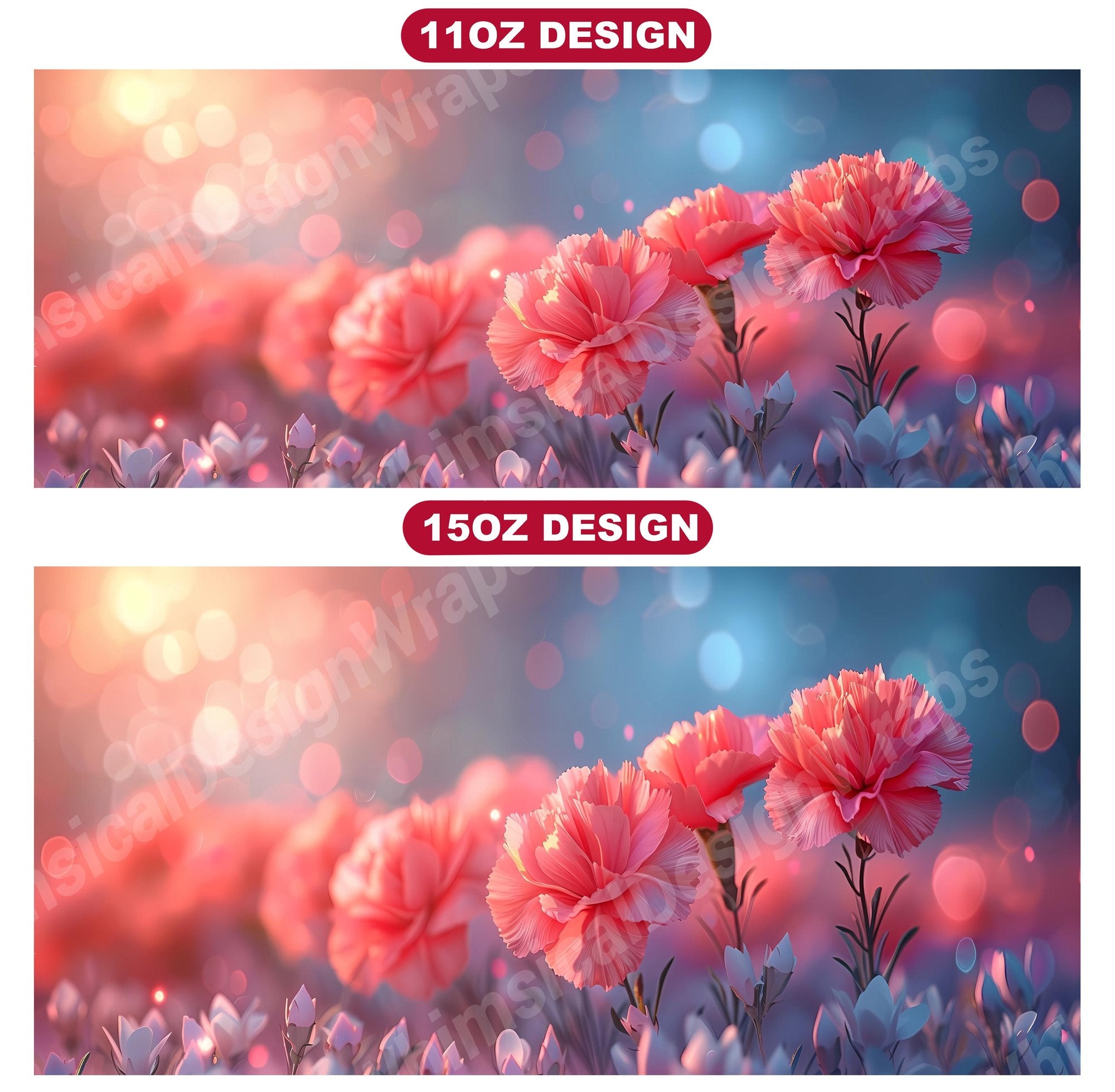 Flower Carnations 3 Mug Wrap