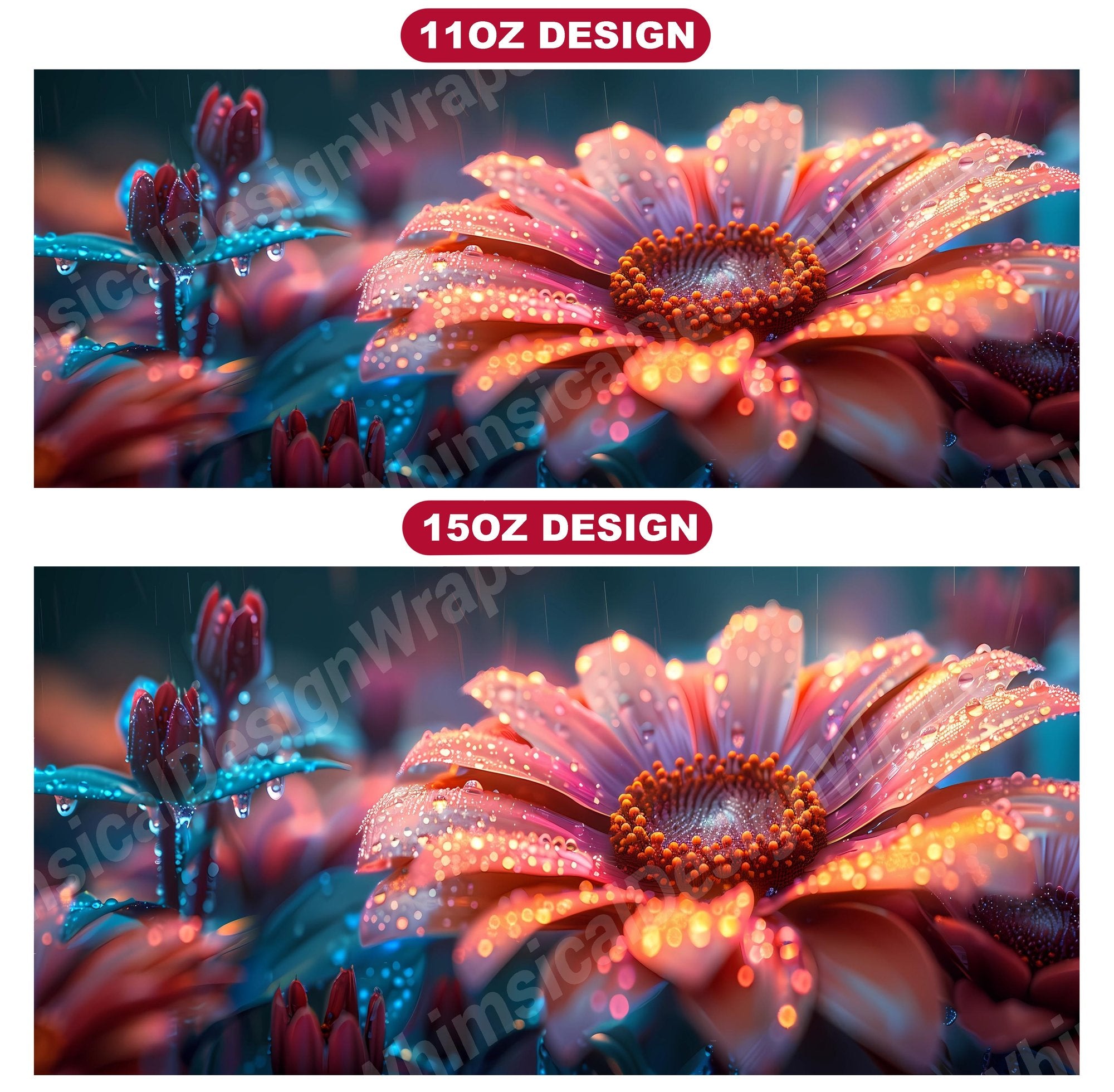 Flower Neon 7 Mug Wrap