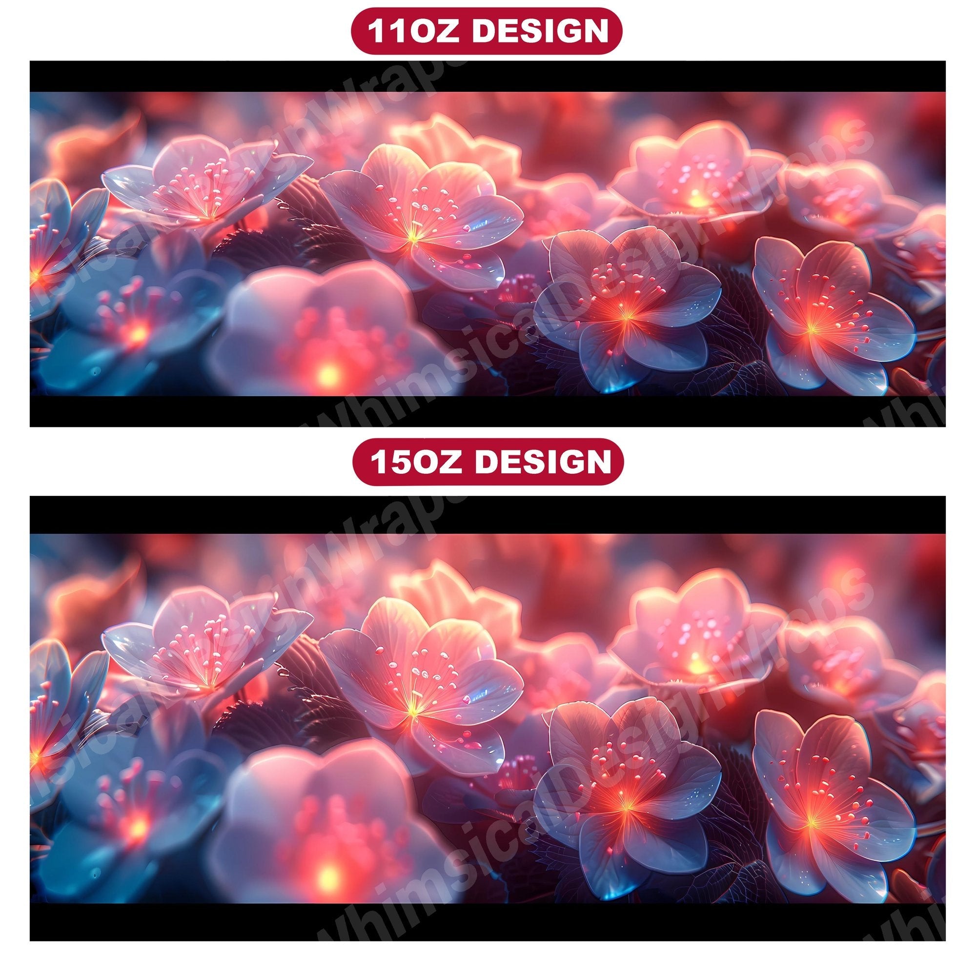 Flower Neon 3 Mug Wrap