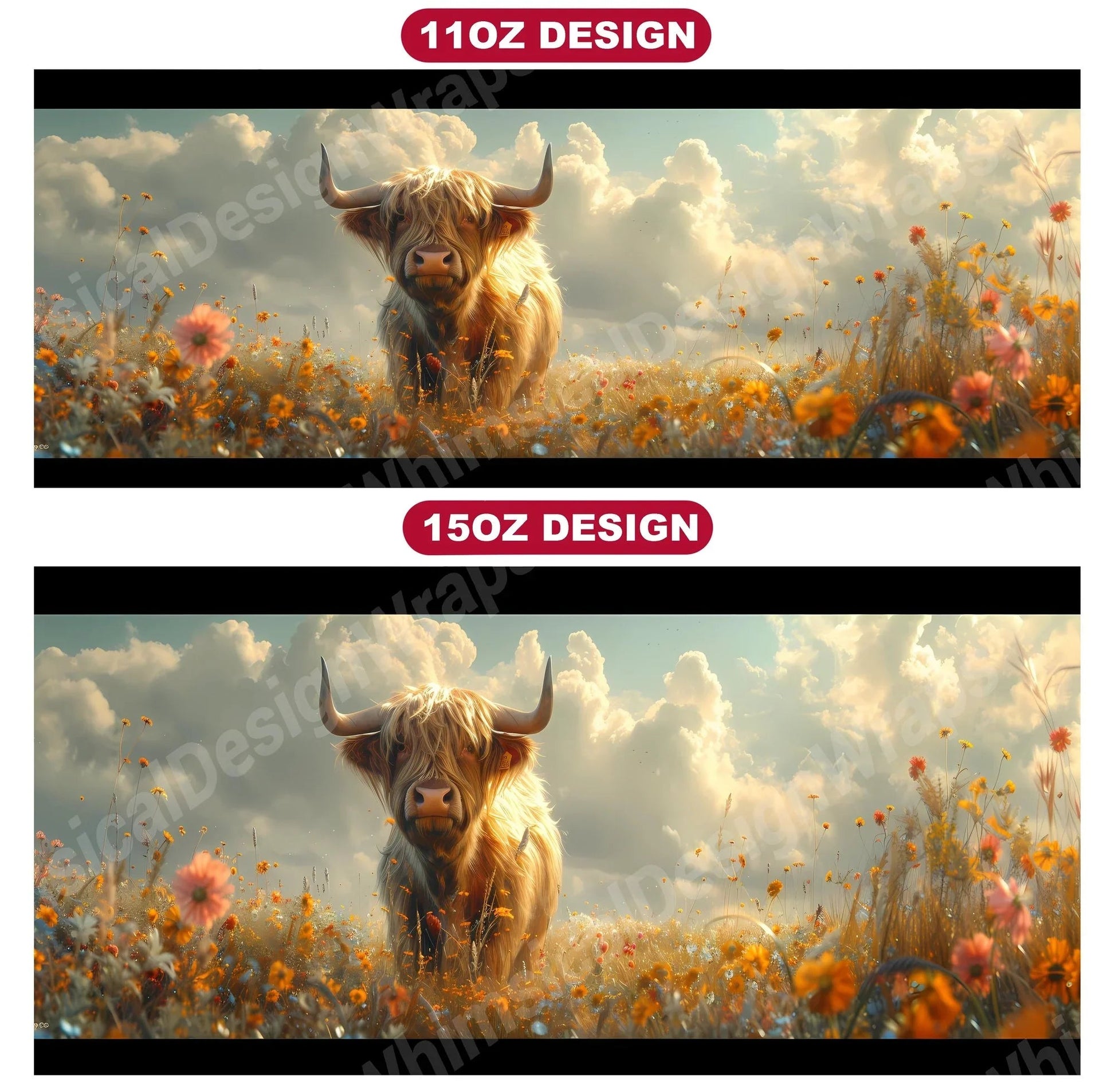 Highland Cow 4 Mug Wrap - CraftNest