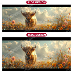 Highland Cow 4 Mug Wrap - CraftNest