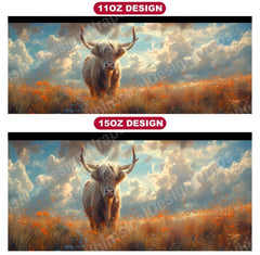 Highland Cow 3 Mug Wrap - CraftNest