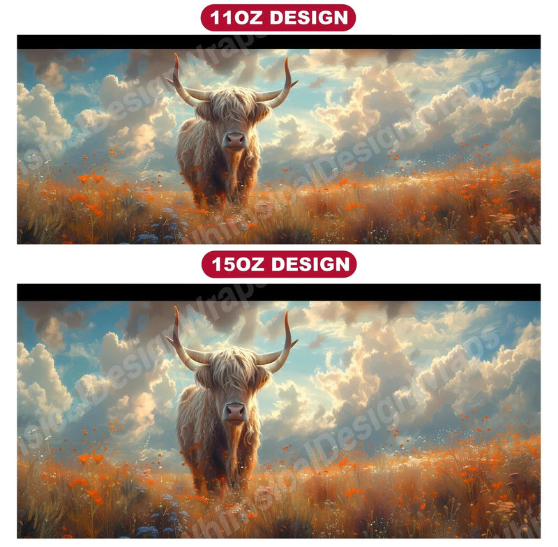 Highland Cow 3 Mug Wrap - CraftNest