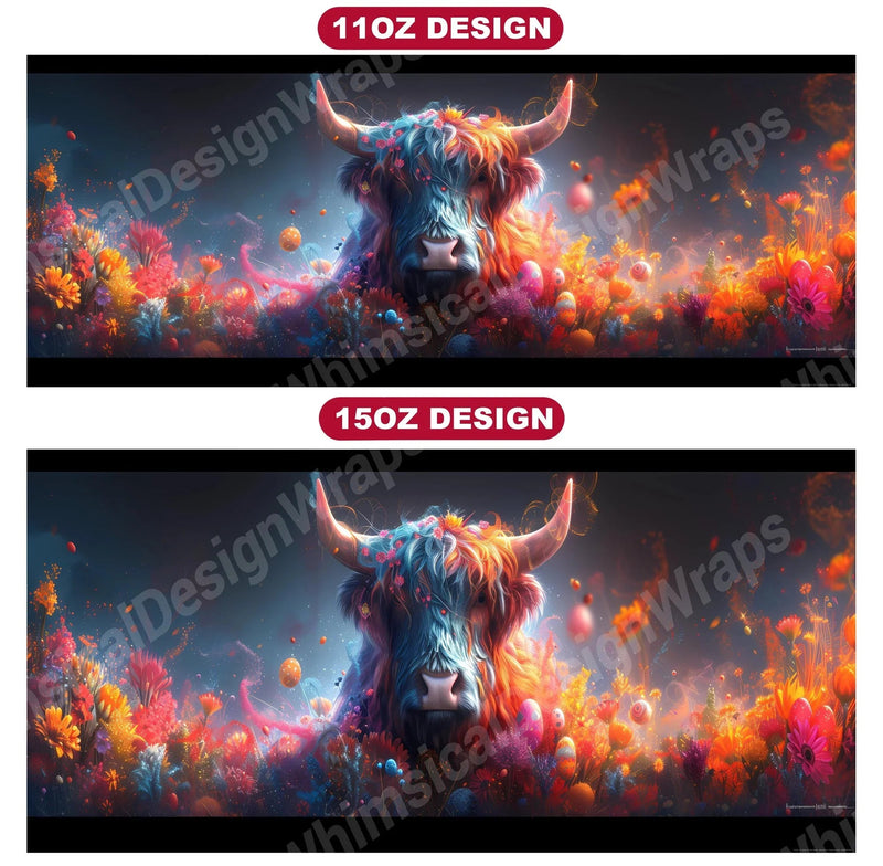 Highland Cow 3 Mug Wrap - CraftNest