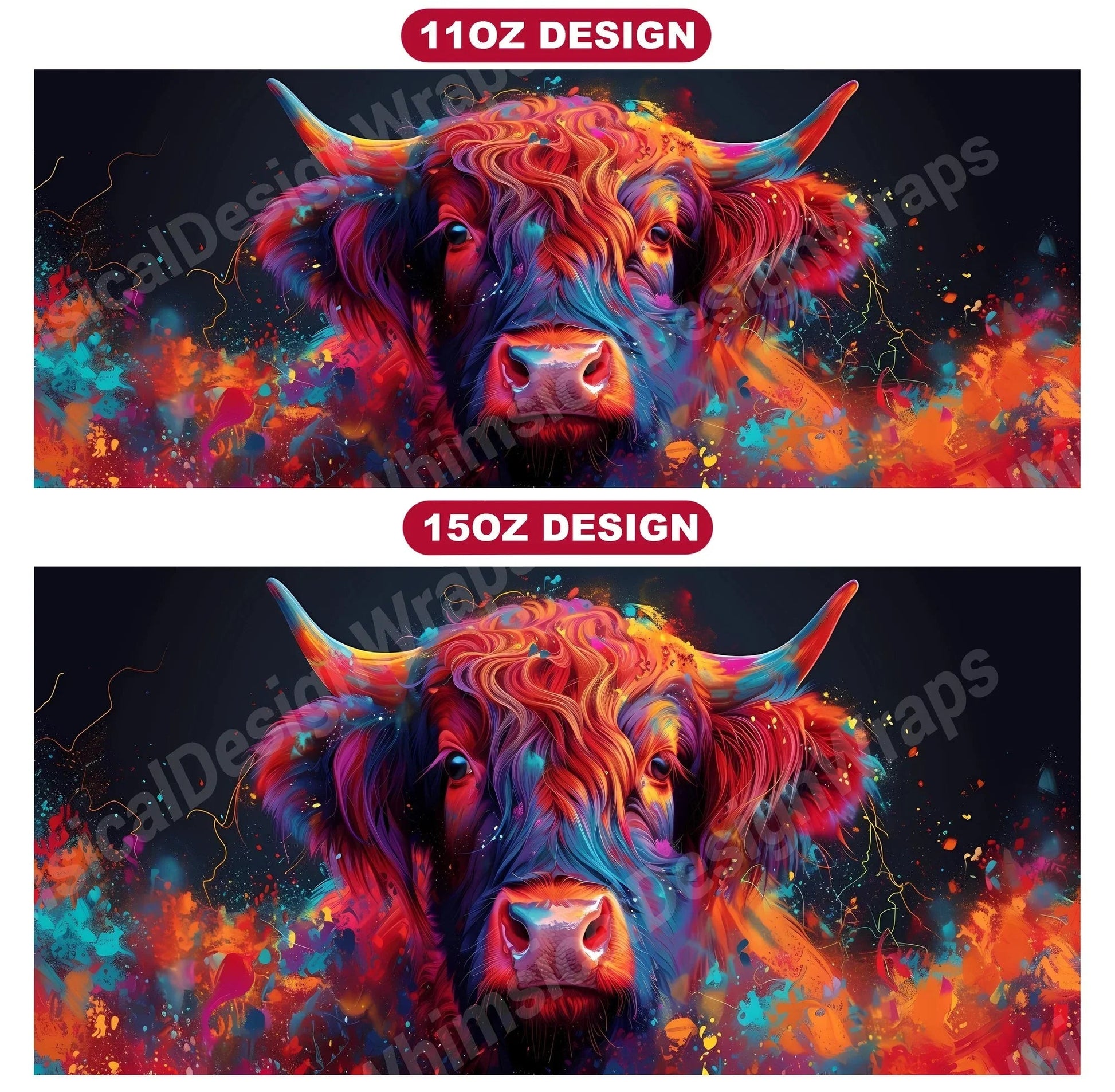 Highland Cow 4 Mug Wrap - CraftNest
