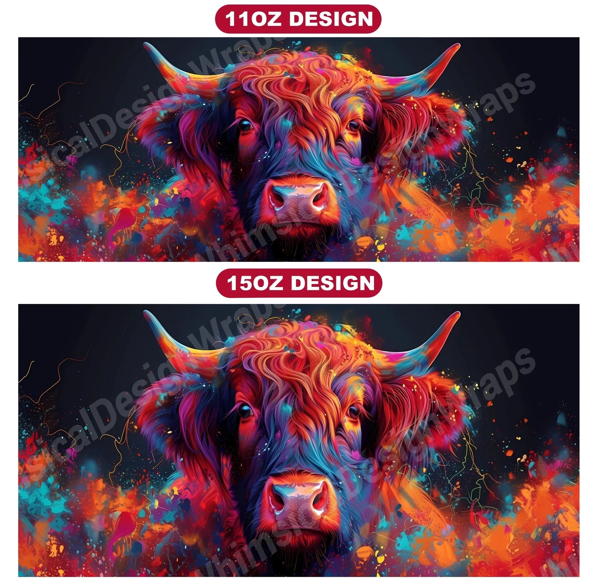 Highland Cow 4 Mug Wrap - CraftNest