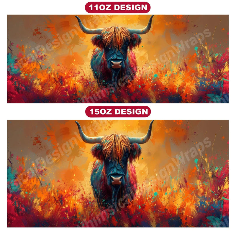 Highland Cow 3 Mug Wrap - CraftNest