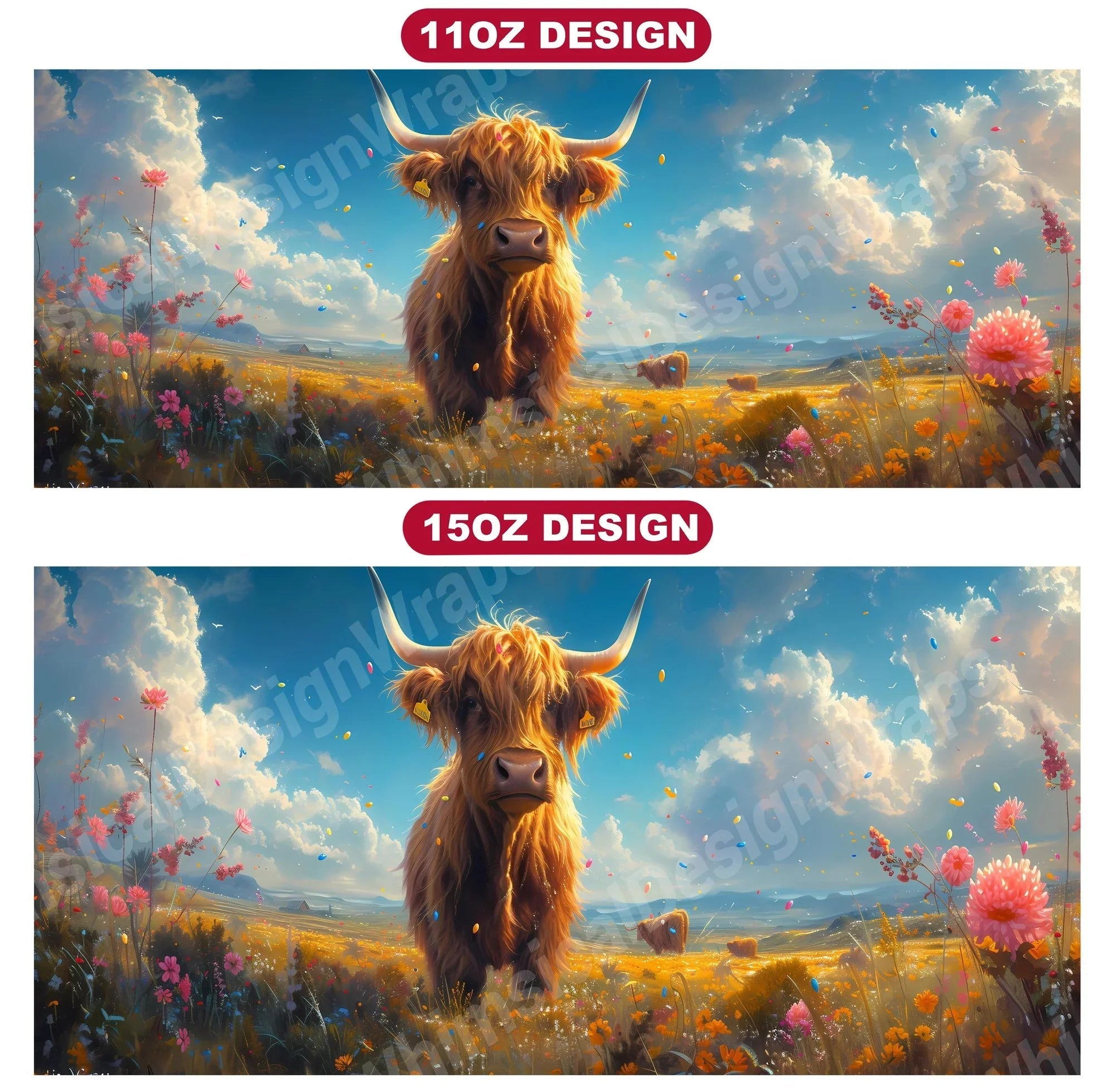 Highland Cow 3 Mug Wrap - CraftNest