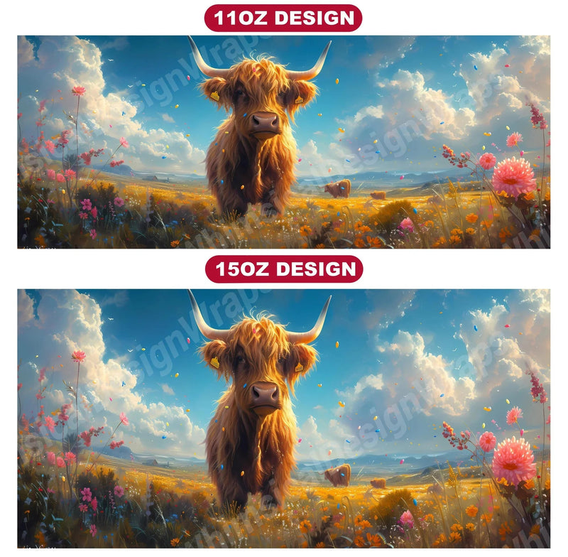 Highland Cow 3 Mug Wrap - CraftNest