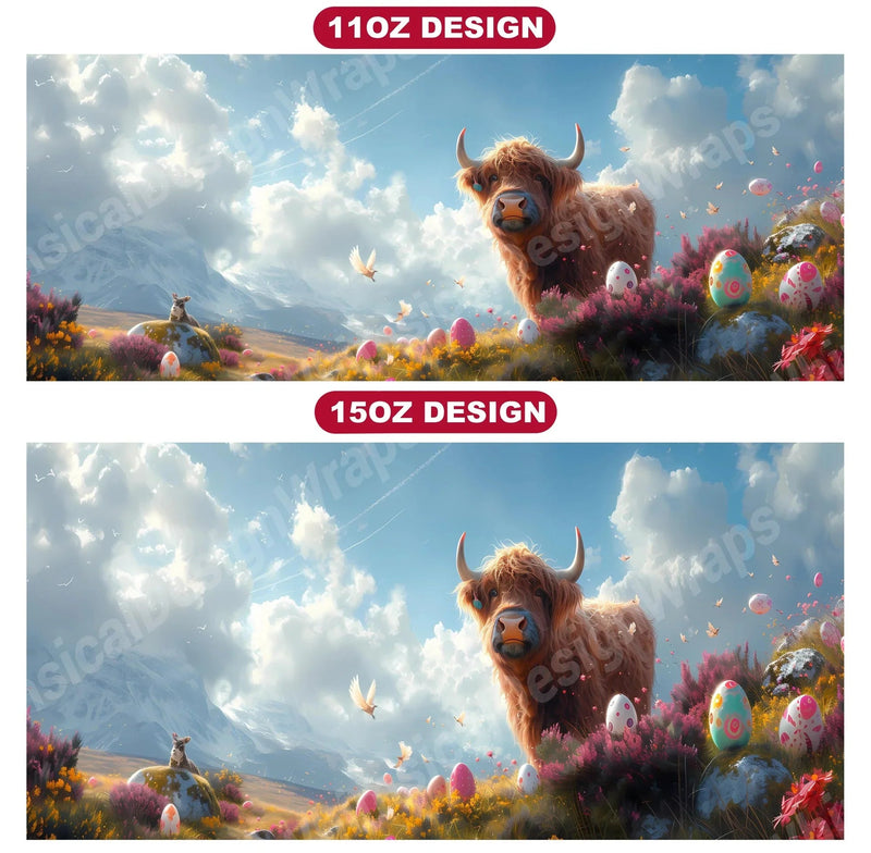 Highland Cow 3 Mug Wrap - CraftNest