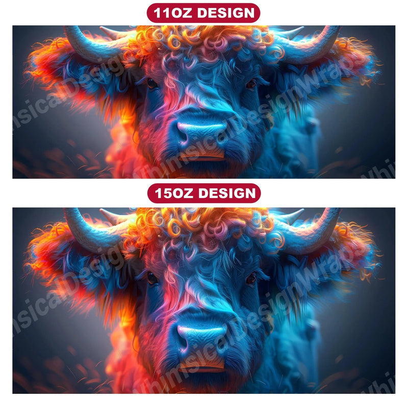 Highland Cow 4 Mug Wrap - CraftNest