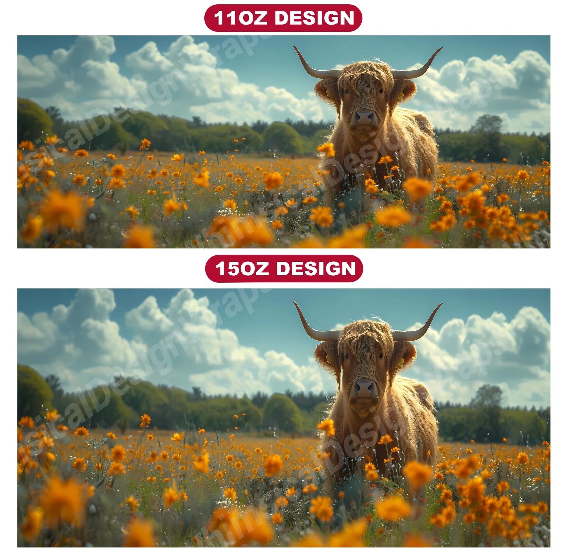 Highland Cow 4 Mug Wrap - CraftNest