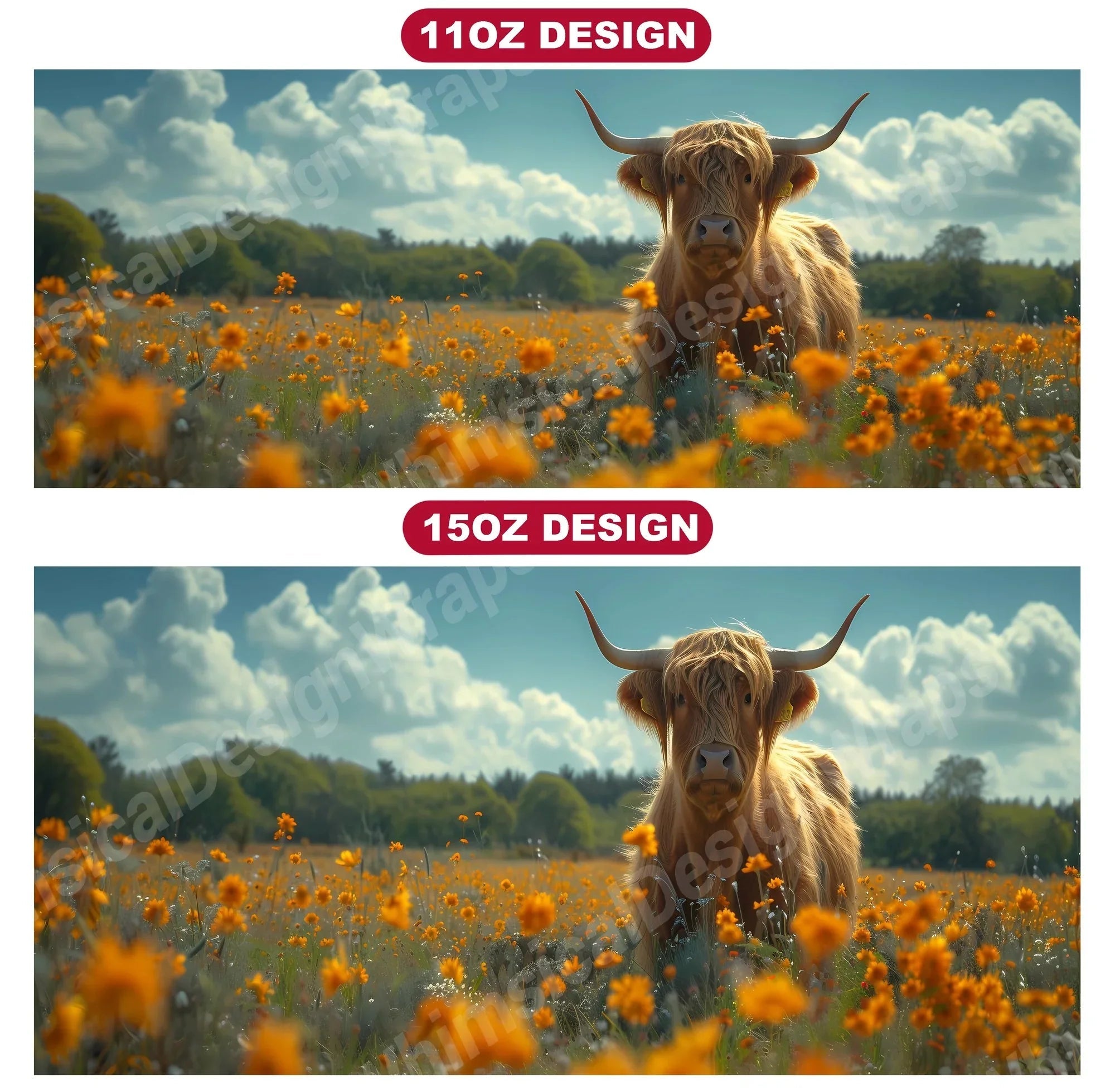 Highland Cow 4 Mug Wrap - CraftNest