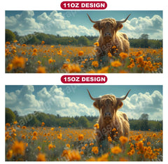Highland Cow 4 Mug Wrap - CraftNest
