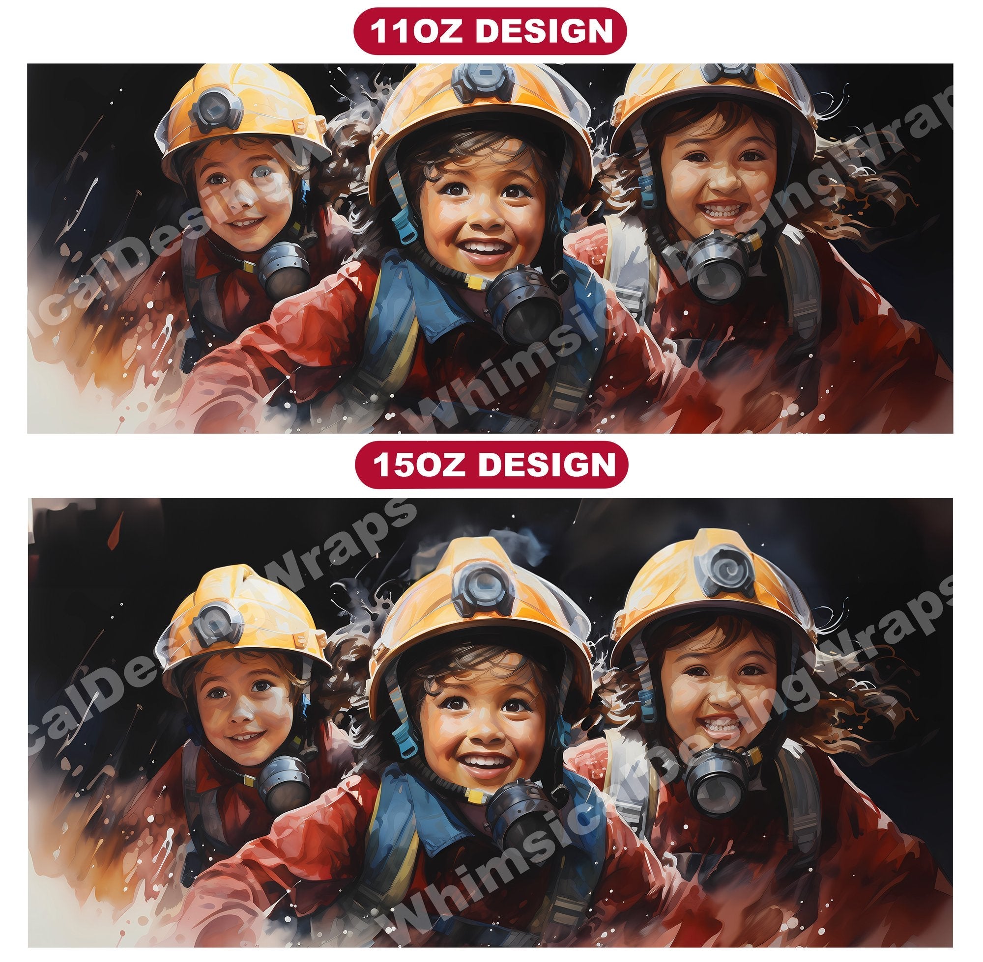 Kids Firefighter Mug Wrap